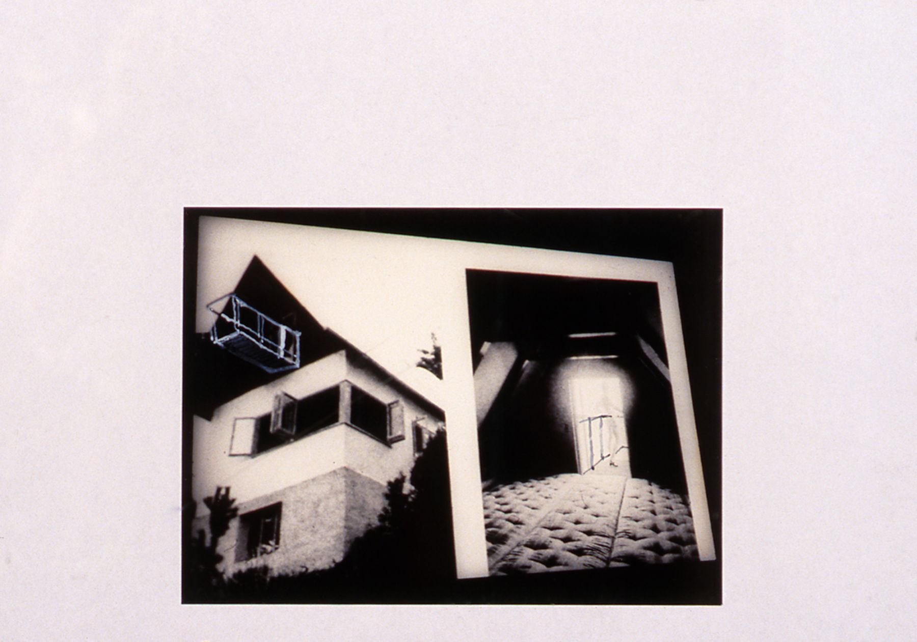 Josef Strau, Nazis for Suburbia, 1999, Photograph/mixed media, glass frame, 11 3/4 x 19 3/4 inches