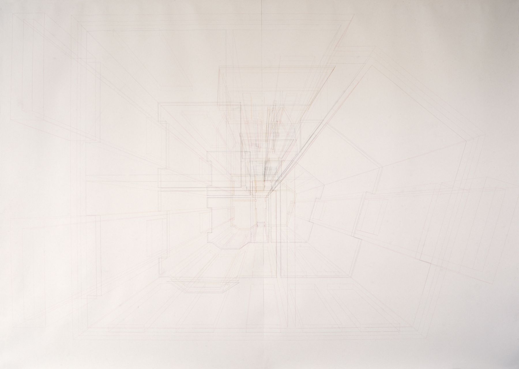 Silke Schatz, (lovetrap) London, 6 Kenwyn Road, 2000, Colored and lead pencil on paper, 134 x 187 inches