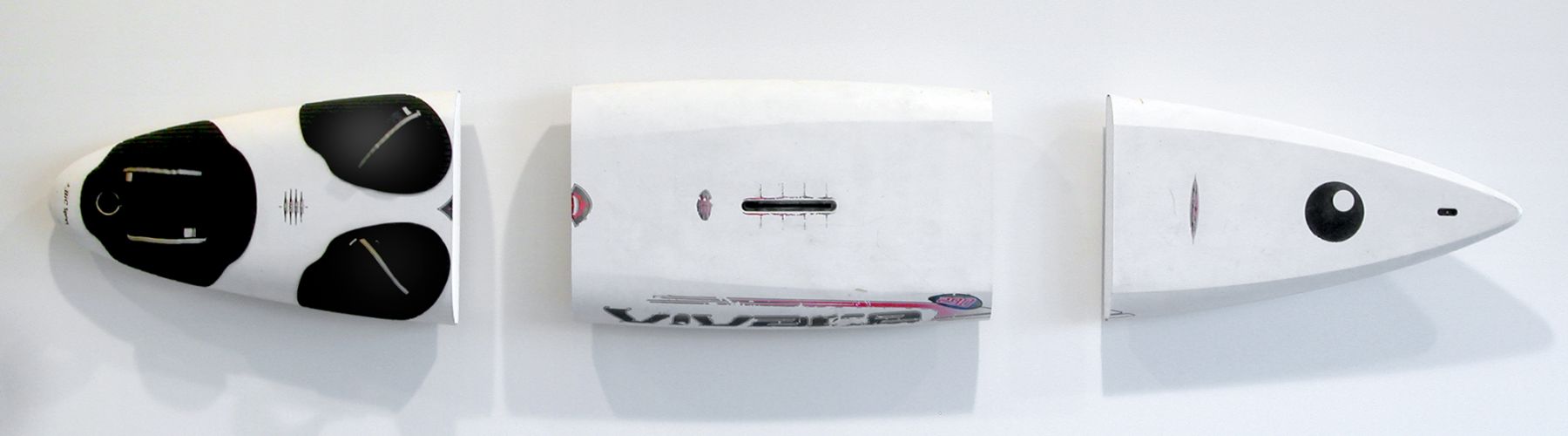 Michael Krebber, Vivace, 2008, Windsurfing board, wall mounts, 22 x 135 inches