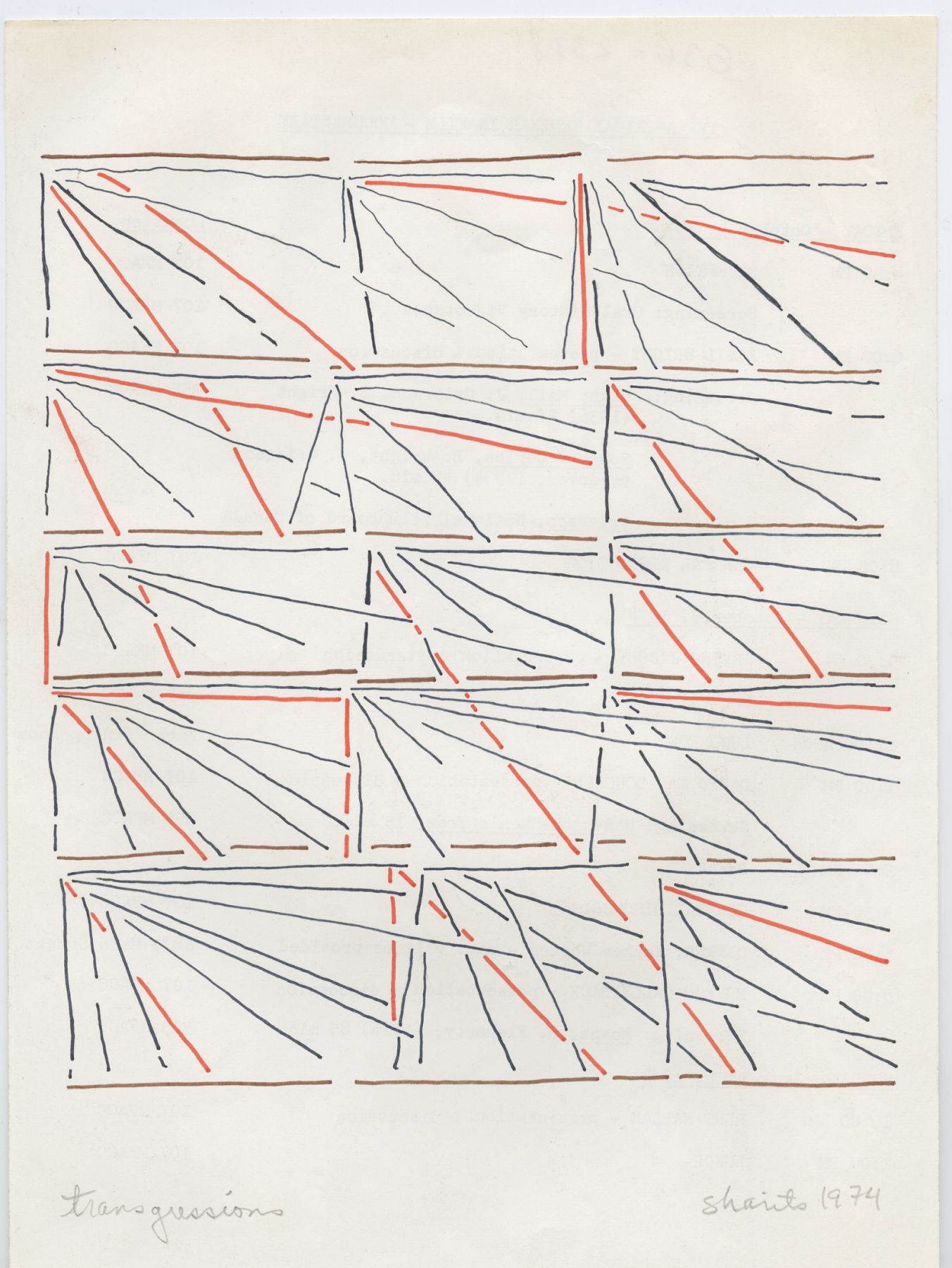 Paul Sharits, Transgressions, 1974, colored feltpen on paper, 10 3/8 x 7 1/2 inches