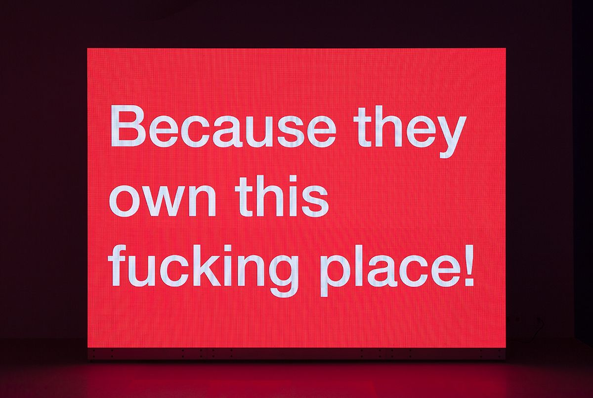 Tony Cokes Evil 35: Carlin / Owners, 2012