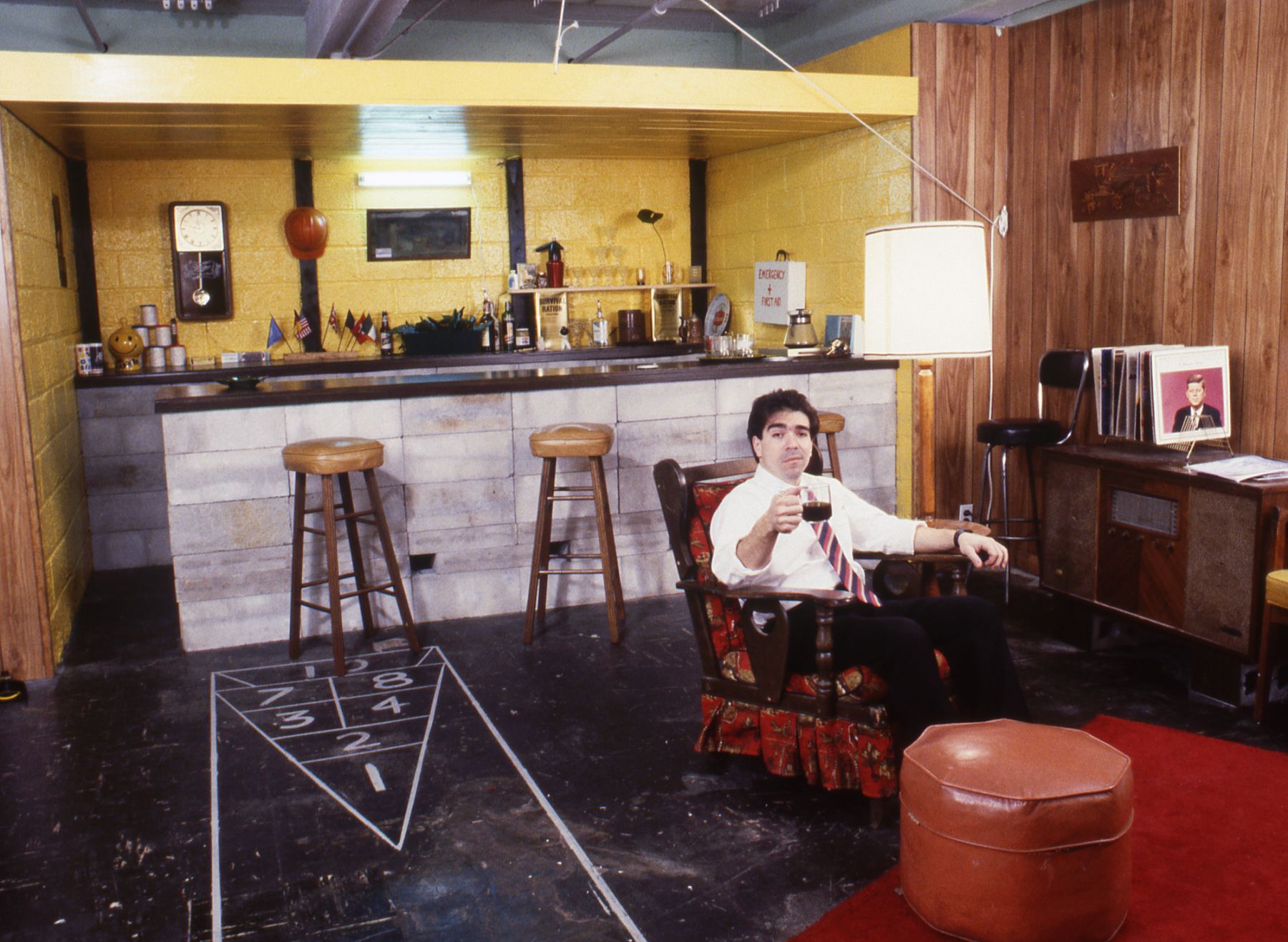 Michael Smith, Government Approved Fallout Shelter/Snackbar, 1983 Installation view, Castelli Graphics, New York, 1983 In collaboration with Alan Herman