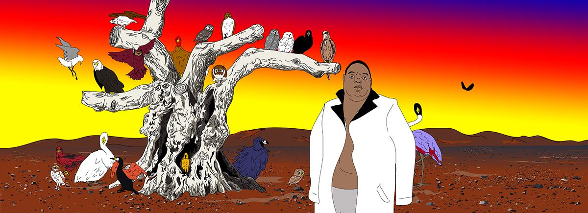 My birds... trash... the future., 2004, two channel digital projection installation
