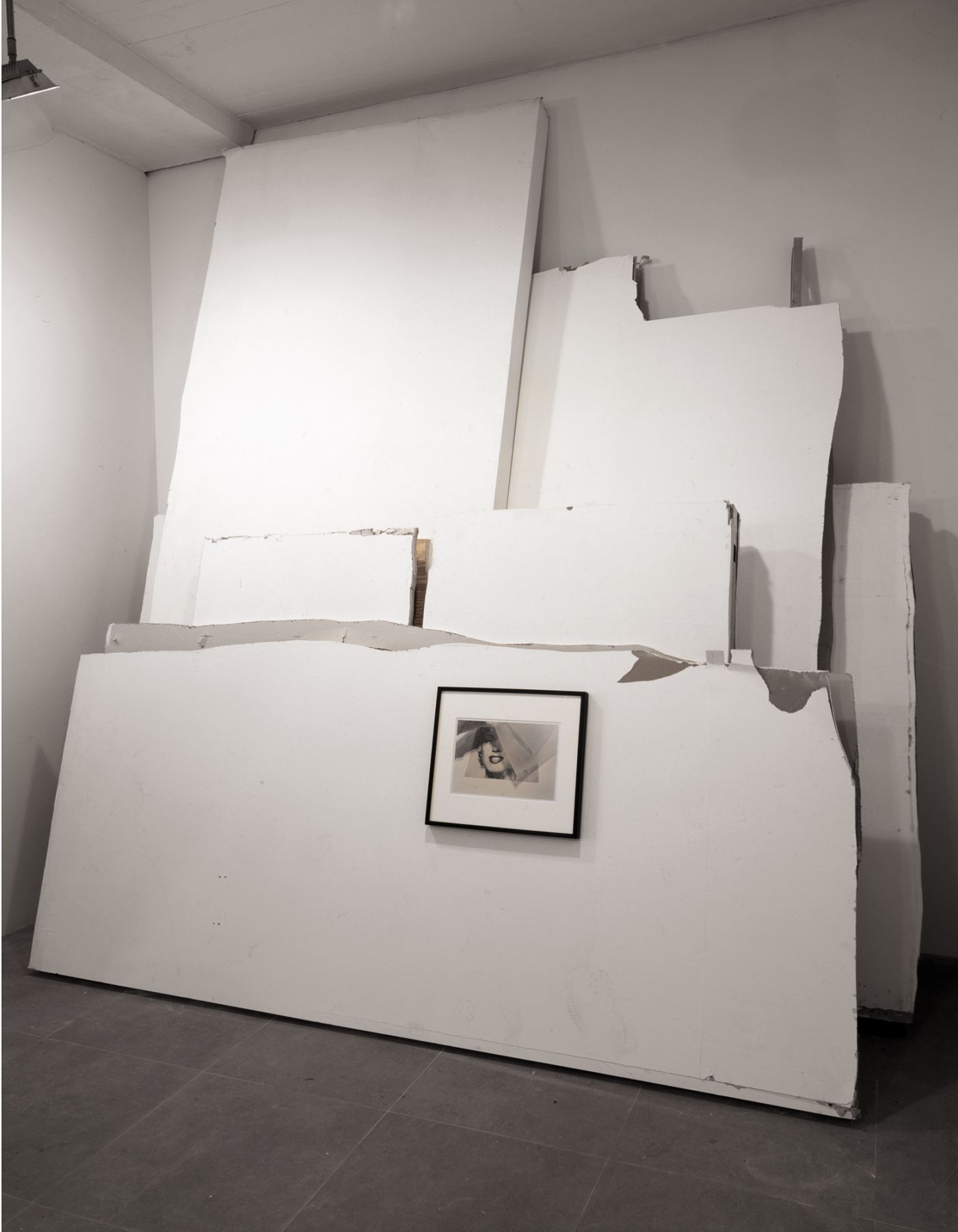 Marilyn with Wall, 2004, mixed media sculpture, 136 x 120 x 50 inches