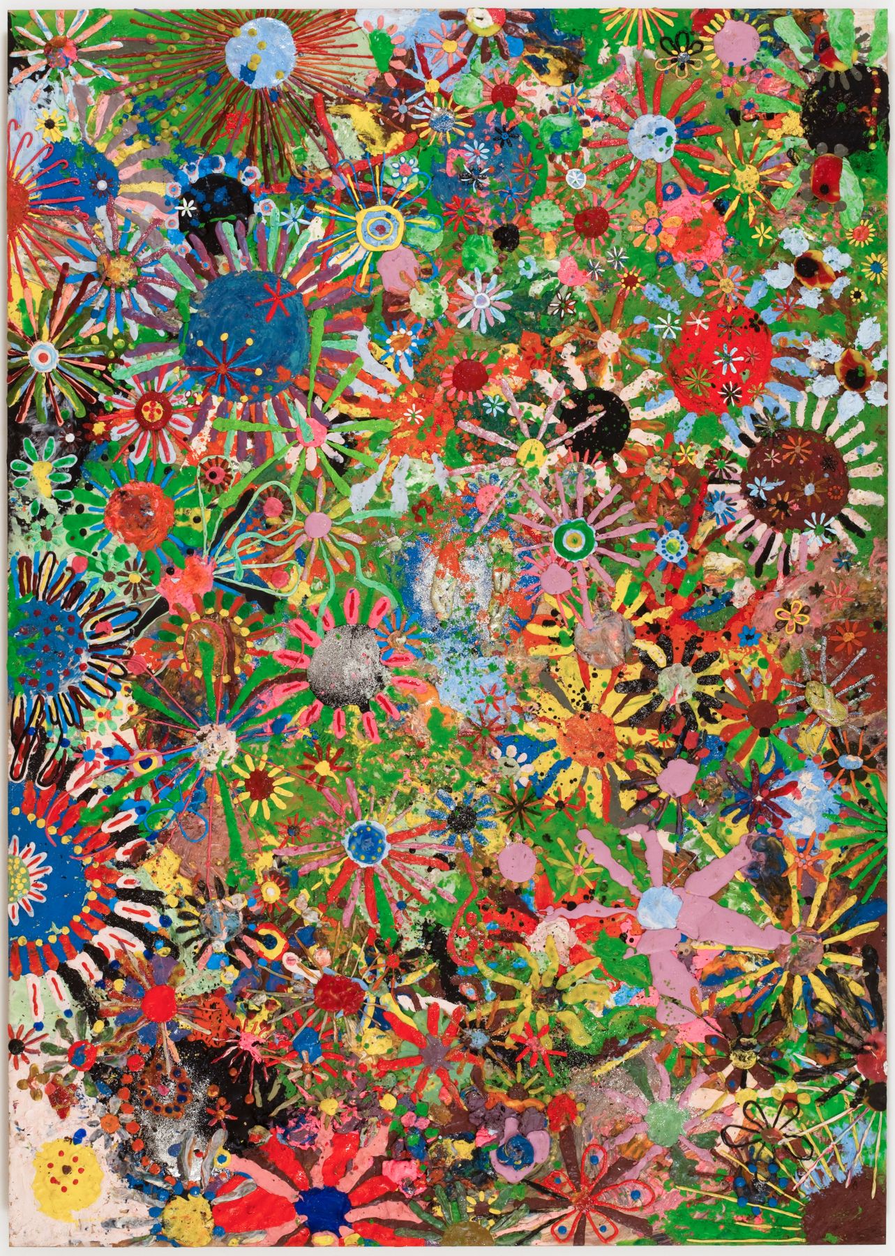 gelitin Flower painting, 2009 plasticine on wood panel 75 x 53 x 3/4 inches 190 x 135 x 2 cm