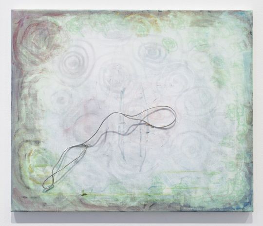 Josef Strau Untitled, 2016 Soldering tin wire and acrylic on canvas 19 5/8 x 23 5/8 x 2 7/8 inches (50 x 60 x 7.5 cm)