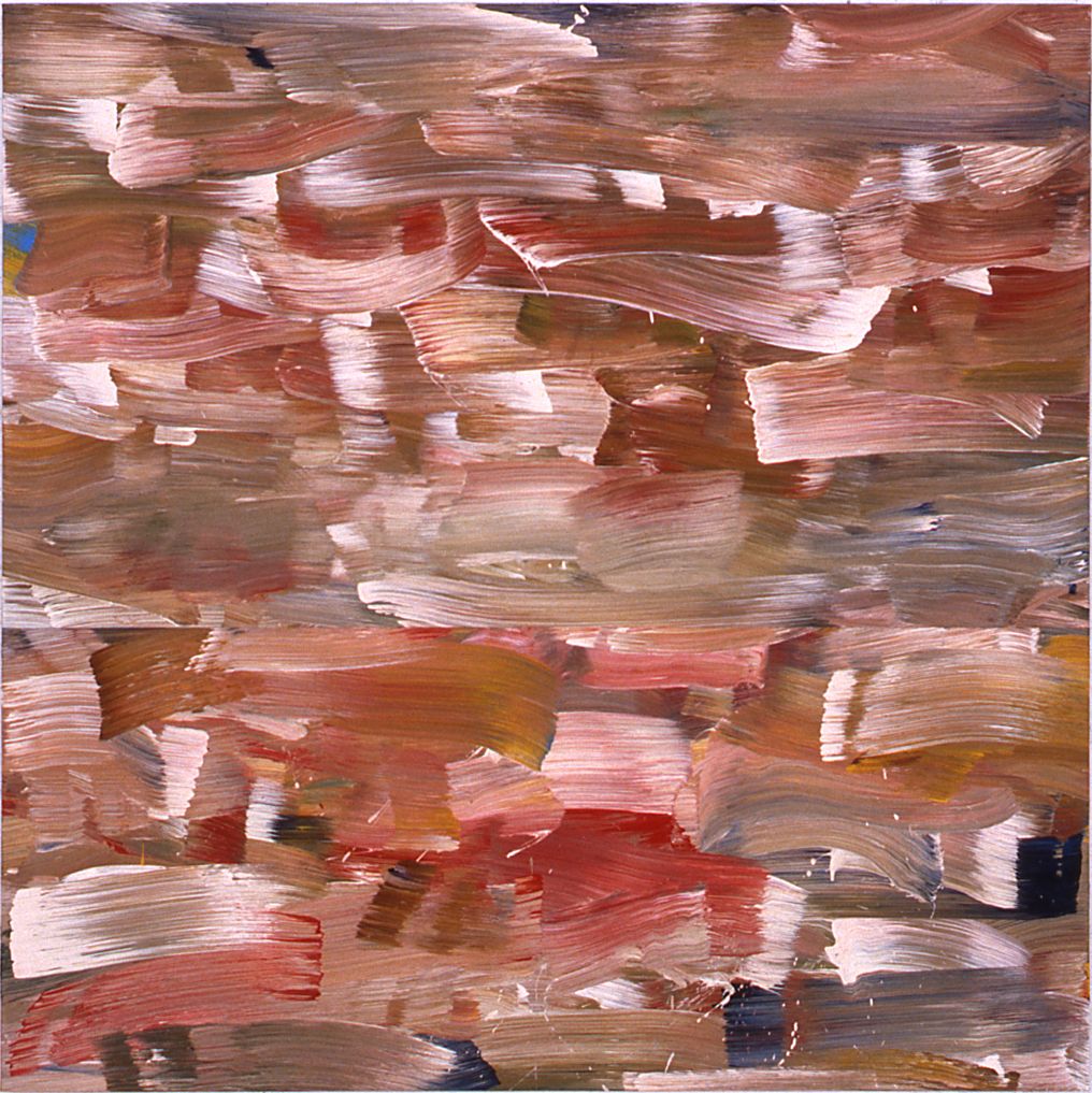Jacqueline Humphries, Untitled (burgundy), 1997, Oil on linen, 80 x 80 inches