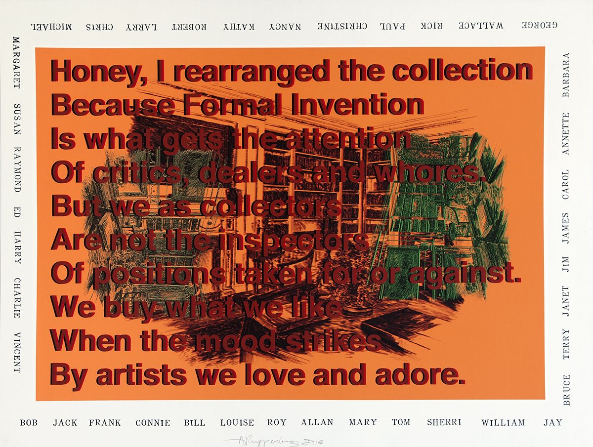 Untitled, 2014, silkscreen, paper: 38 1/4 x 50 inches, frame: 41 x 53 inches, signed