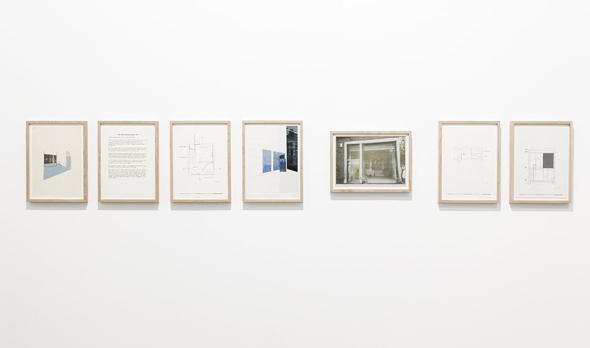 Dan Graham Liza Bruce Boutique Design, 1997 Drawing, collage and photography on paper Six parts: 13 3/8 x 10 inches each One part: 10 x 13 3/8 inches