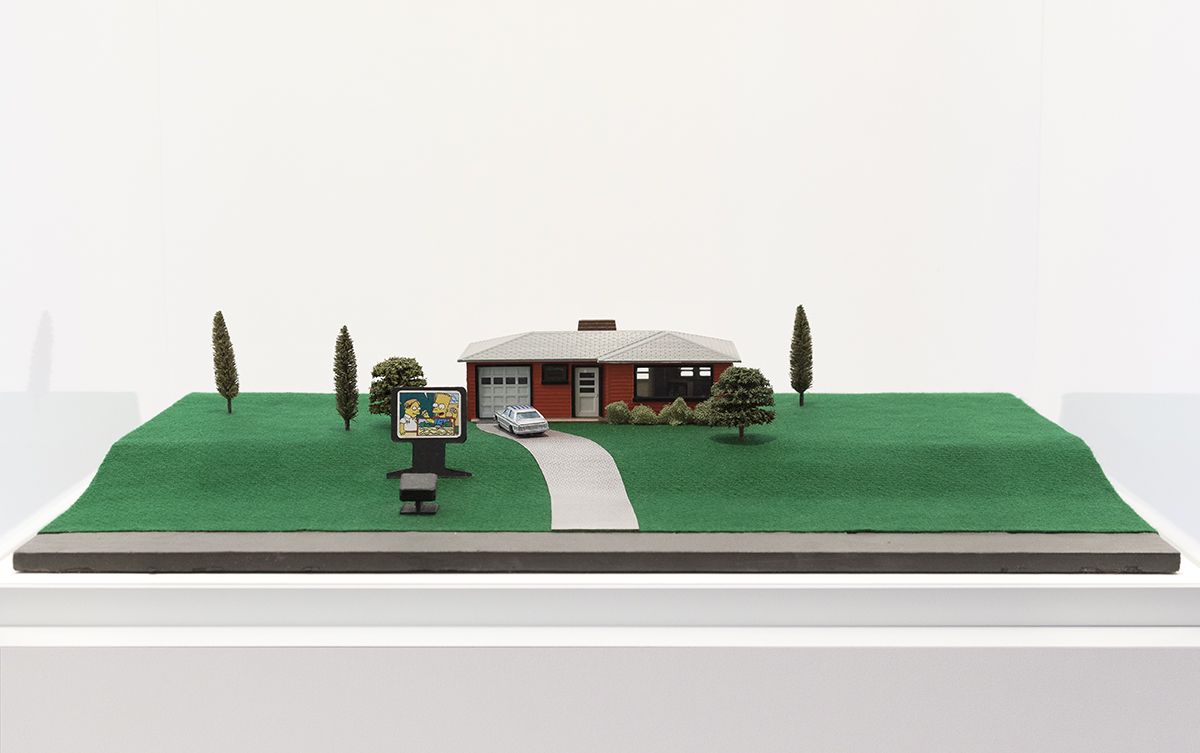 Dan Graham Video Projection Outside Home, 1978 - 1998 Architectural model, painted wood and plastic 9 x 20 x 30 3/8 inches (22.9 x 50.8 x 77.2 cm)