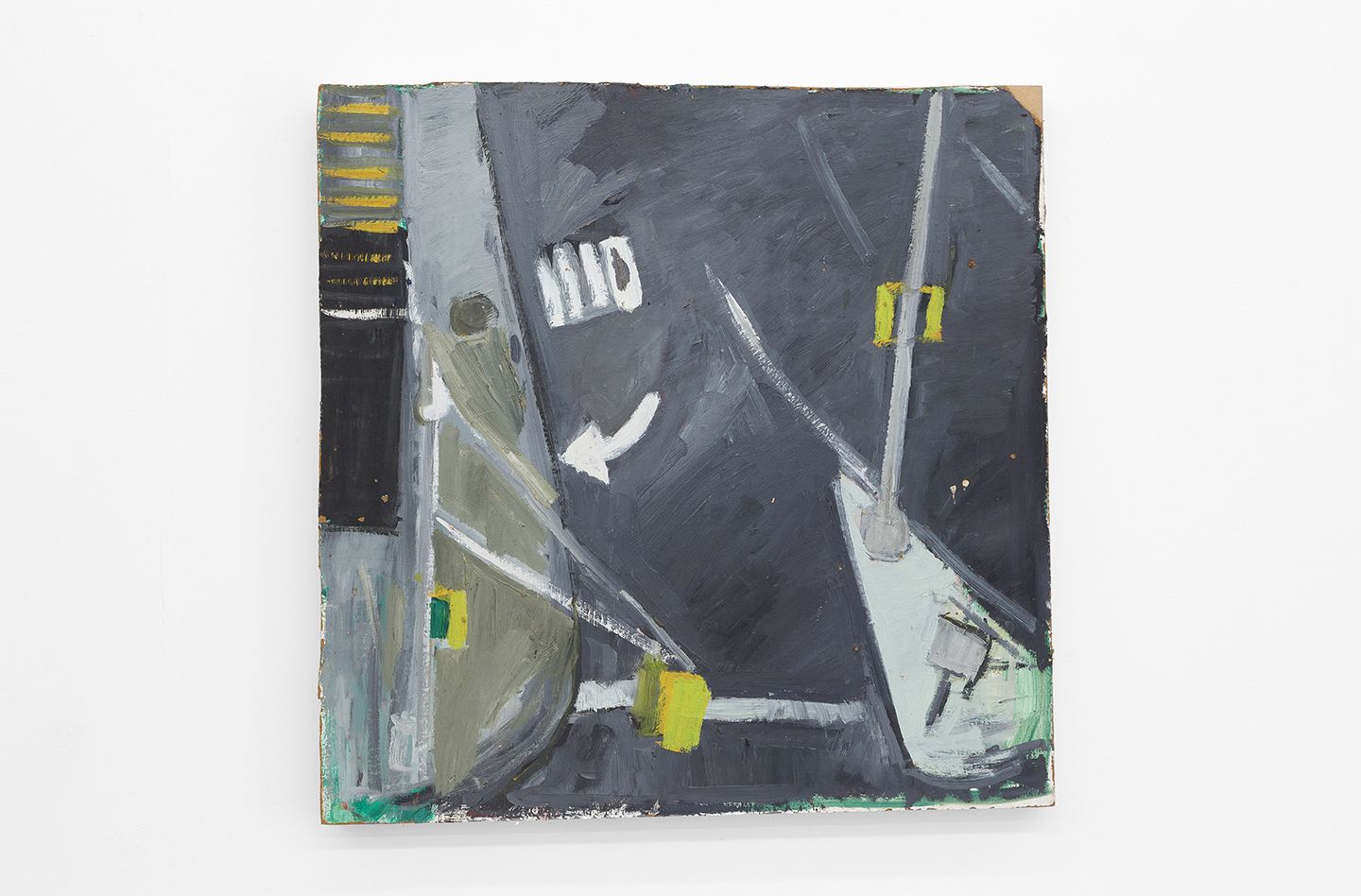 Mary Ann Aitken Untitled (Gratiot and Broadway), circa 1985-89, Oil on masonite, 24 x 24 inches (61 x 61 cm)