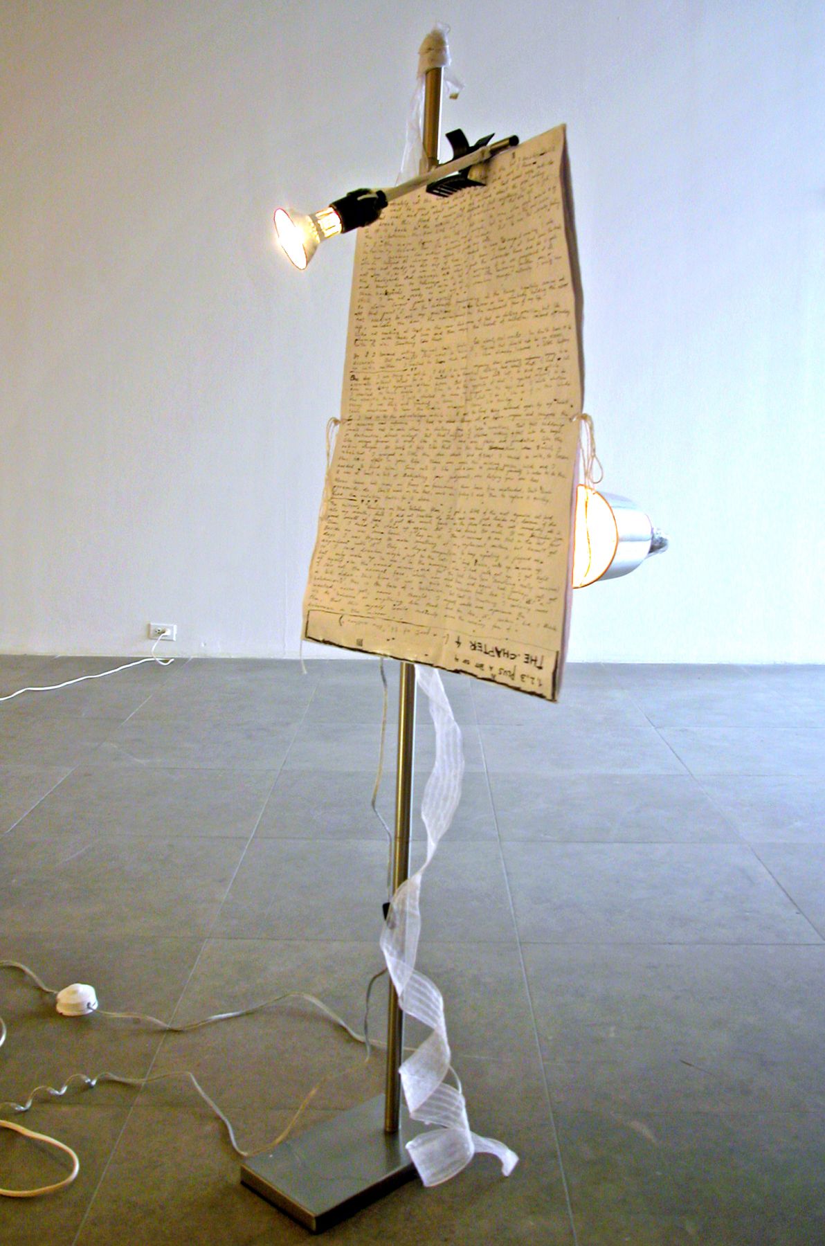 Blueprint for Chapter 4 Lamp, 2006, mixed media lamp, 60 x 18 x 24 inches (152.4 x 45.7 x 61 cm)
