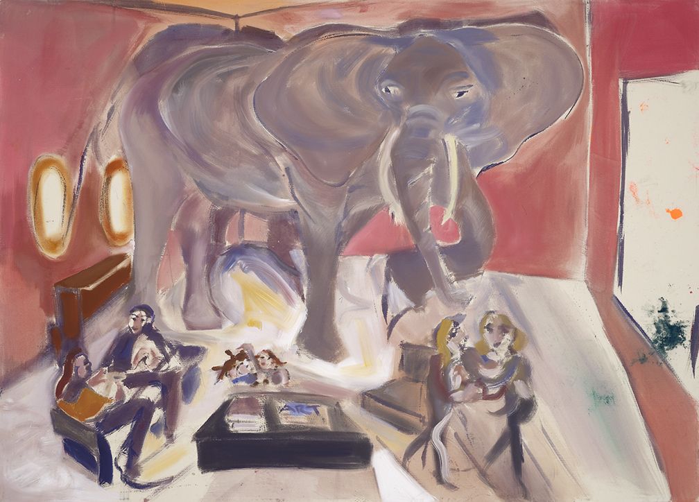 Sophie von Hellermann, Elephant in the Room, 2013, Pigment and acrylic emulsion on canvas, 90 1/2 x 126 inches