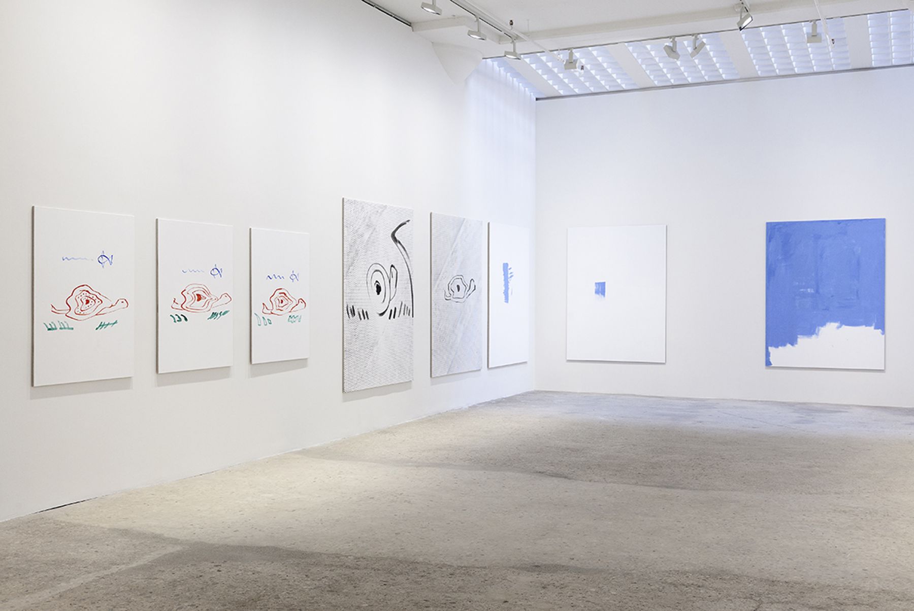 Michael Krebber, Installation View, Ground Floor, Greene Naftali, New York, 2015