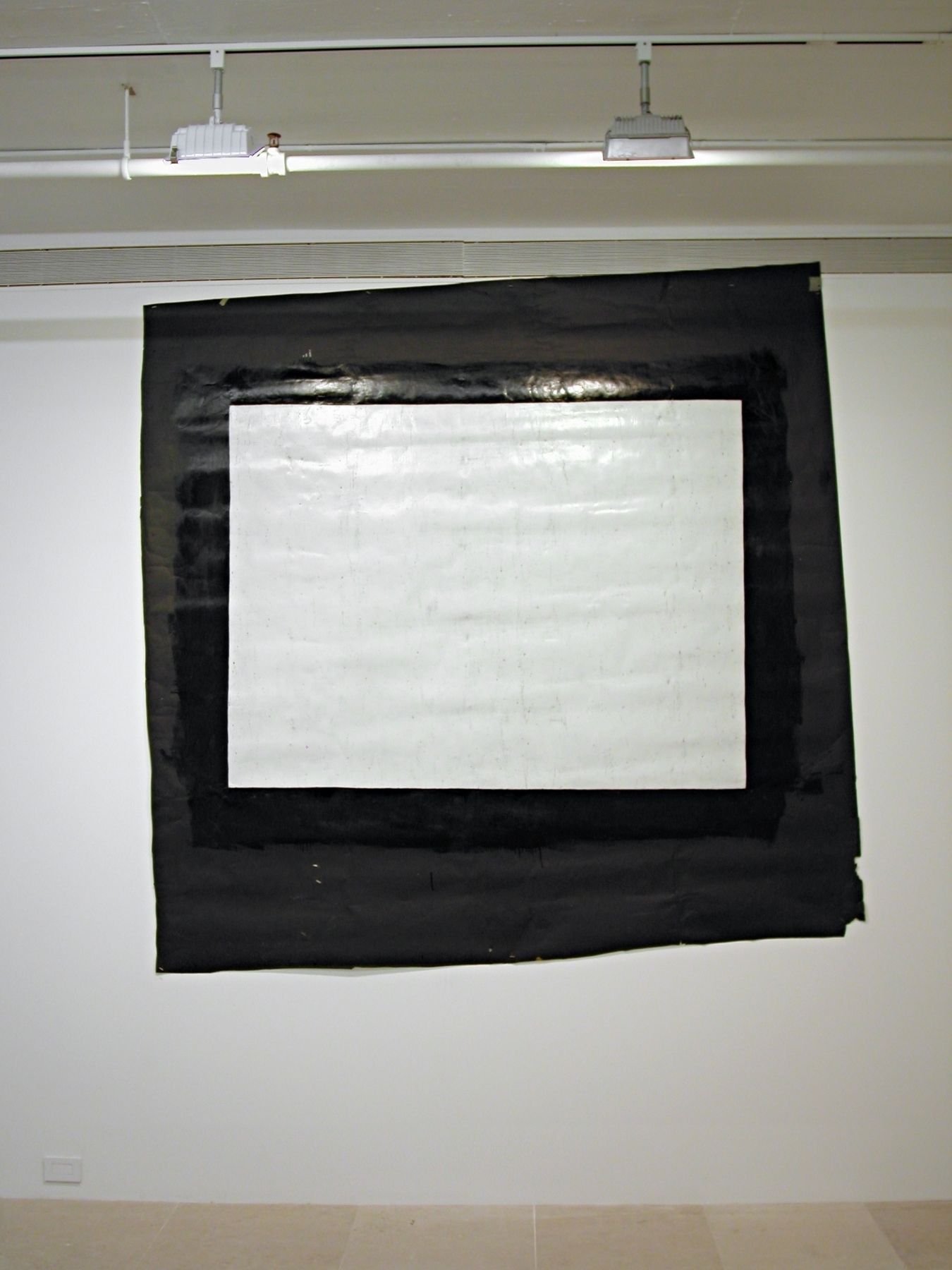 Tony Conrad Yellow Movie 1/12-13/73, 1973 Emulsion: Sterling gray low lustre enamel, thick textured Base: Pitch black seamless paper 95 1/2 x 99 inches