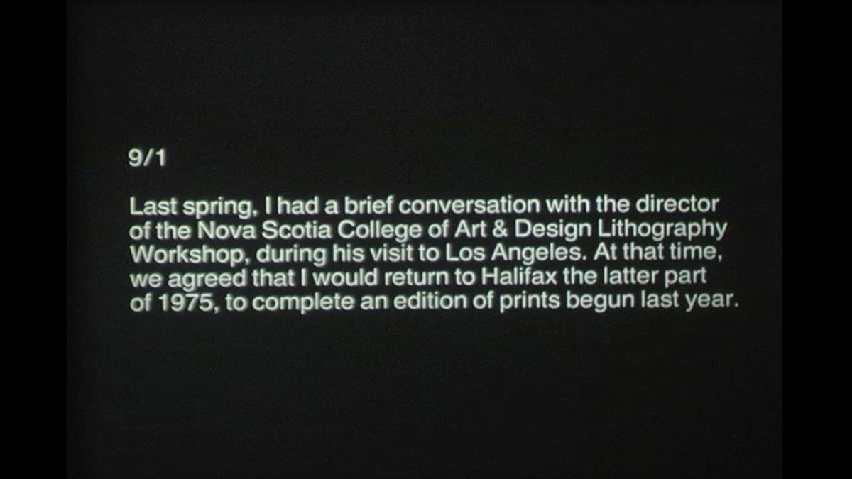 John Knight MacGuffin 8-2975, 1975 Black and white 16mm film 9 minutes 37 seconds, looped