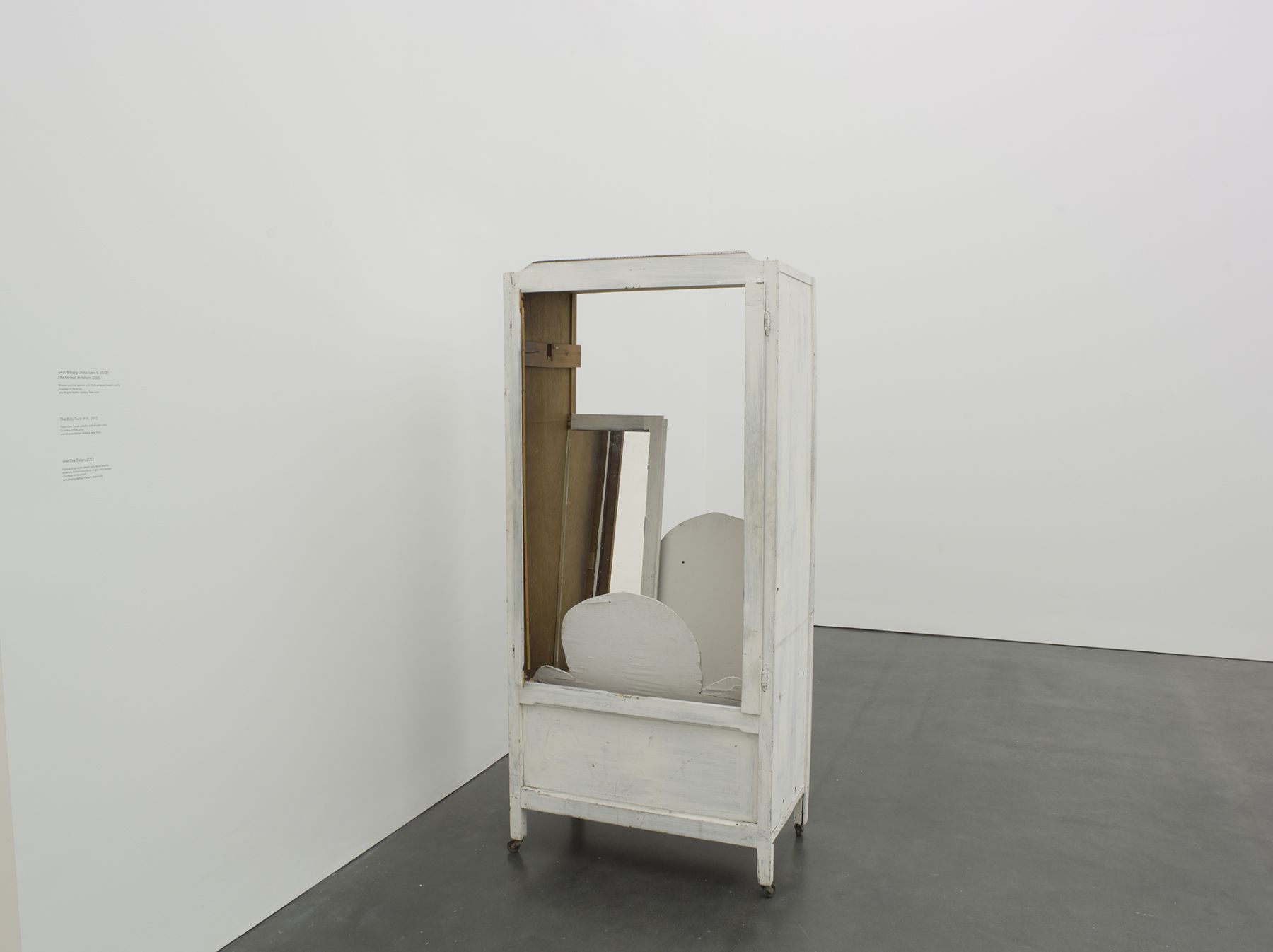 Gedi Sibony The Perfect Imitation, 2011 Wooden painted armoire with cloth wrapped board inserts 73 1/4 x 33 1/2 x 22 inches (186.1 x 85.1 x 55.9 cm)