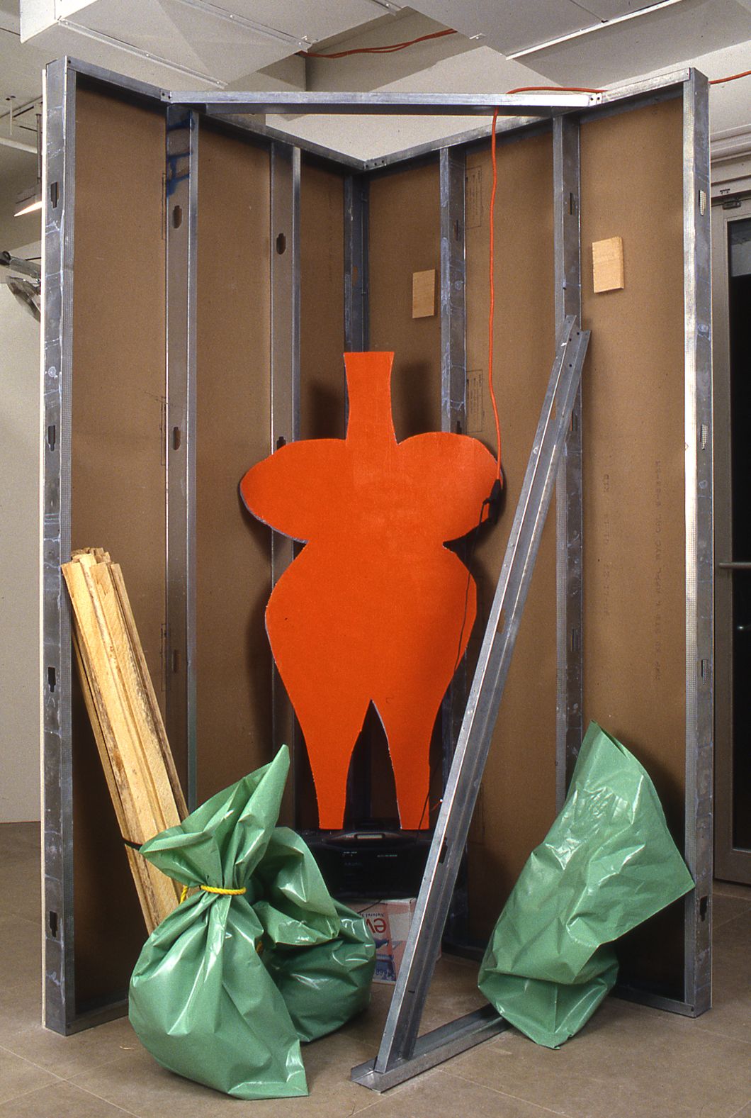 Fegs, 1997, mixed media installation, 48 x 48 x 96 inches