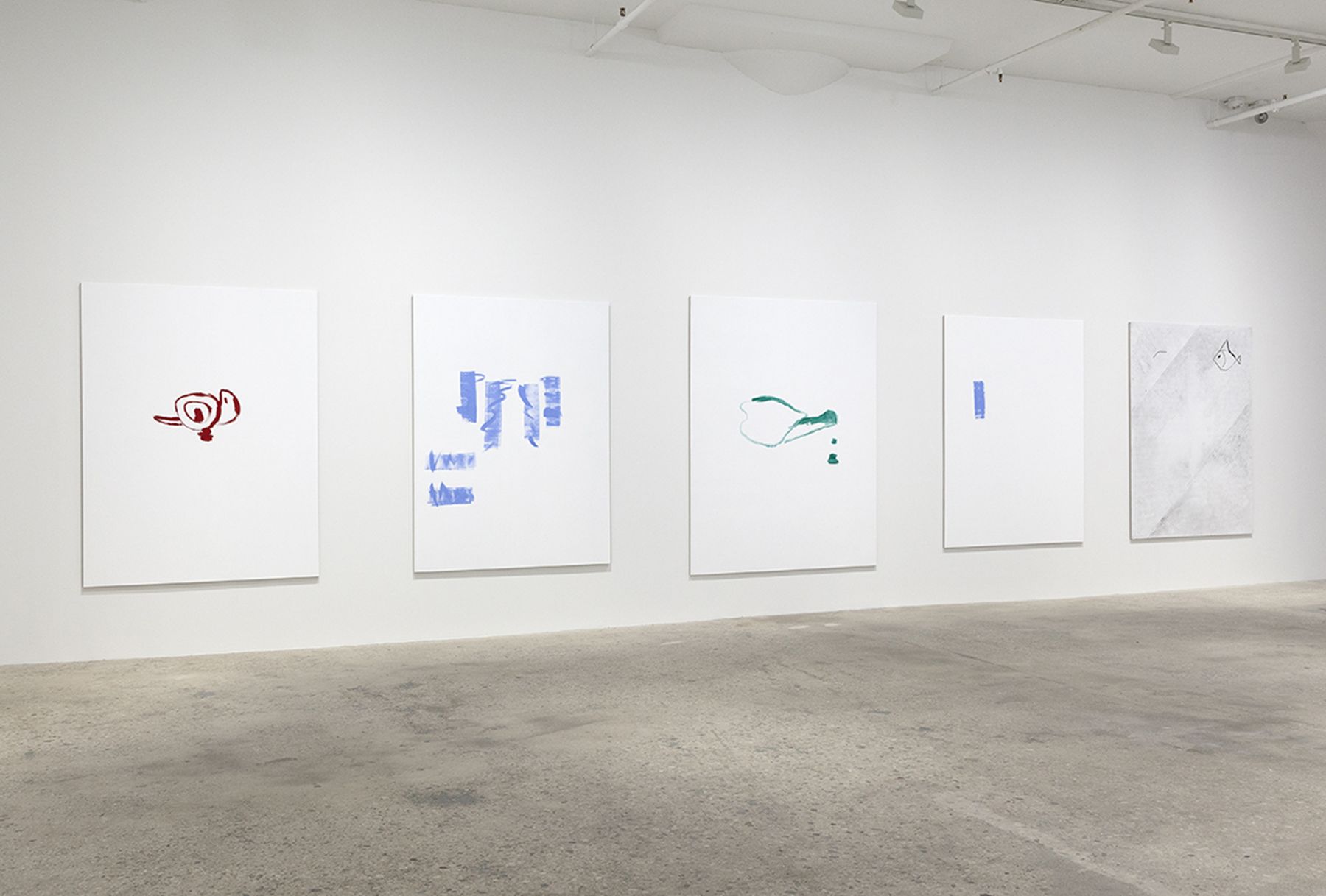 Michael Krebber, Installation View, Ground Floor, Greene Naftali, New York, 2015