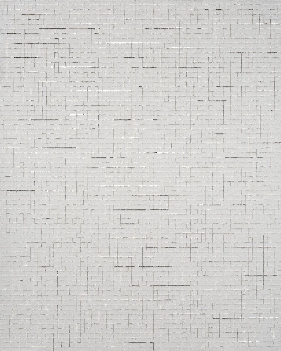 Chung Sang-Hwa Untitled 2014-7-10, 2014 Acrylic and kaolin on canvas 63 7/8 x 51 3/8 inches (162.2 x 130.3 cm)