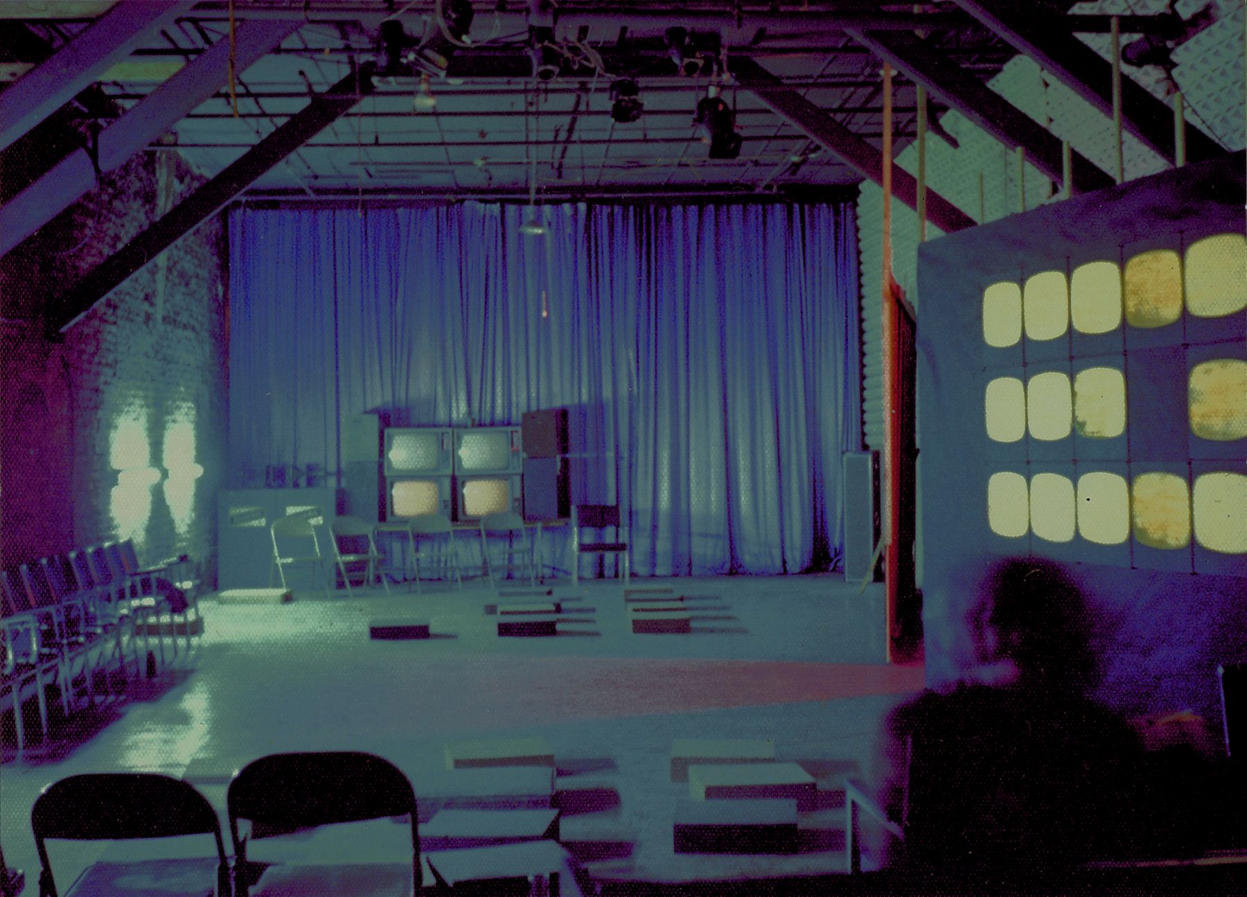 Tony Conrad, Installation view, Yellow Movies, The Kitchen, New York, 1973