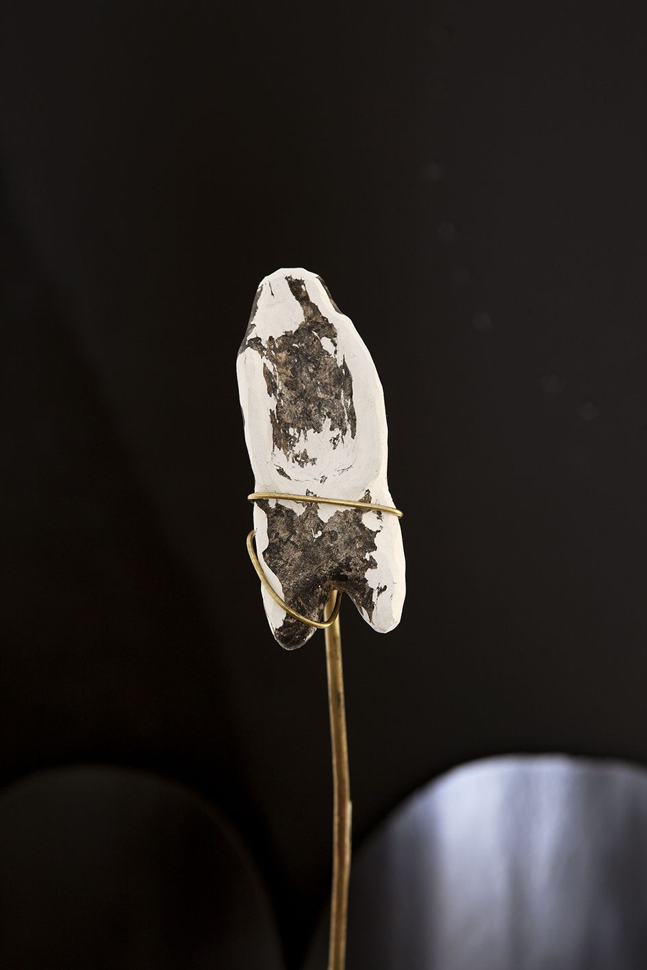 Gedi Sibony, Held By Hands, 2012 (detail), Acrylic paint, canvas, foam core, brass, plaster, 51 1/8 x 51 1/8 inches