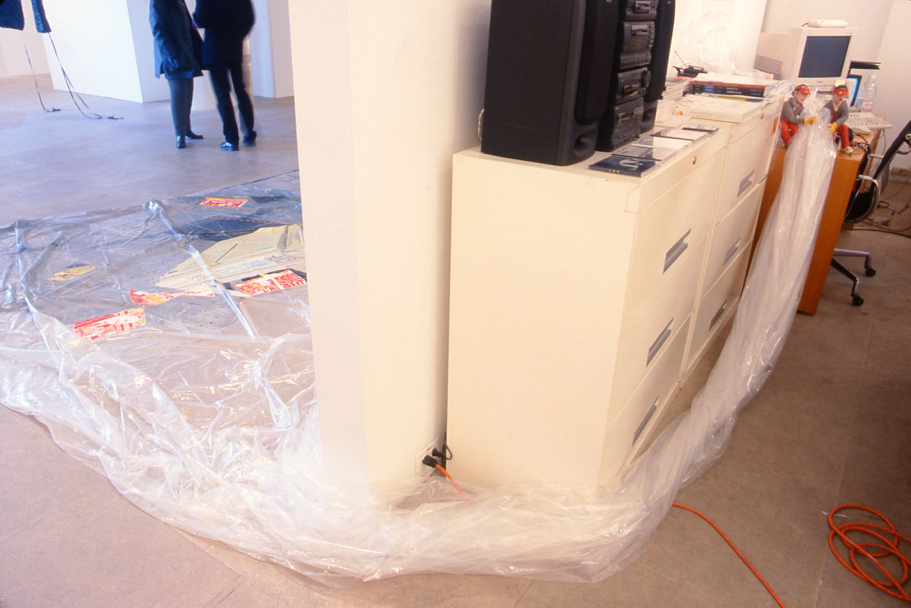 Dierk Schmidt & Andreas Siekmann, Reeducation 1, Reeducation 2, Reeducation For You, 1999, acrylic on plastic, photographs, plasticine figures, Dimensions variable