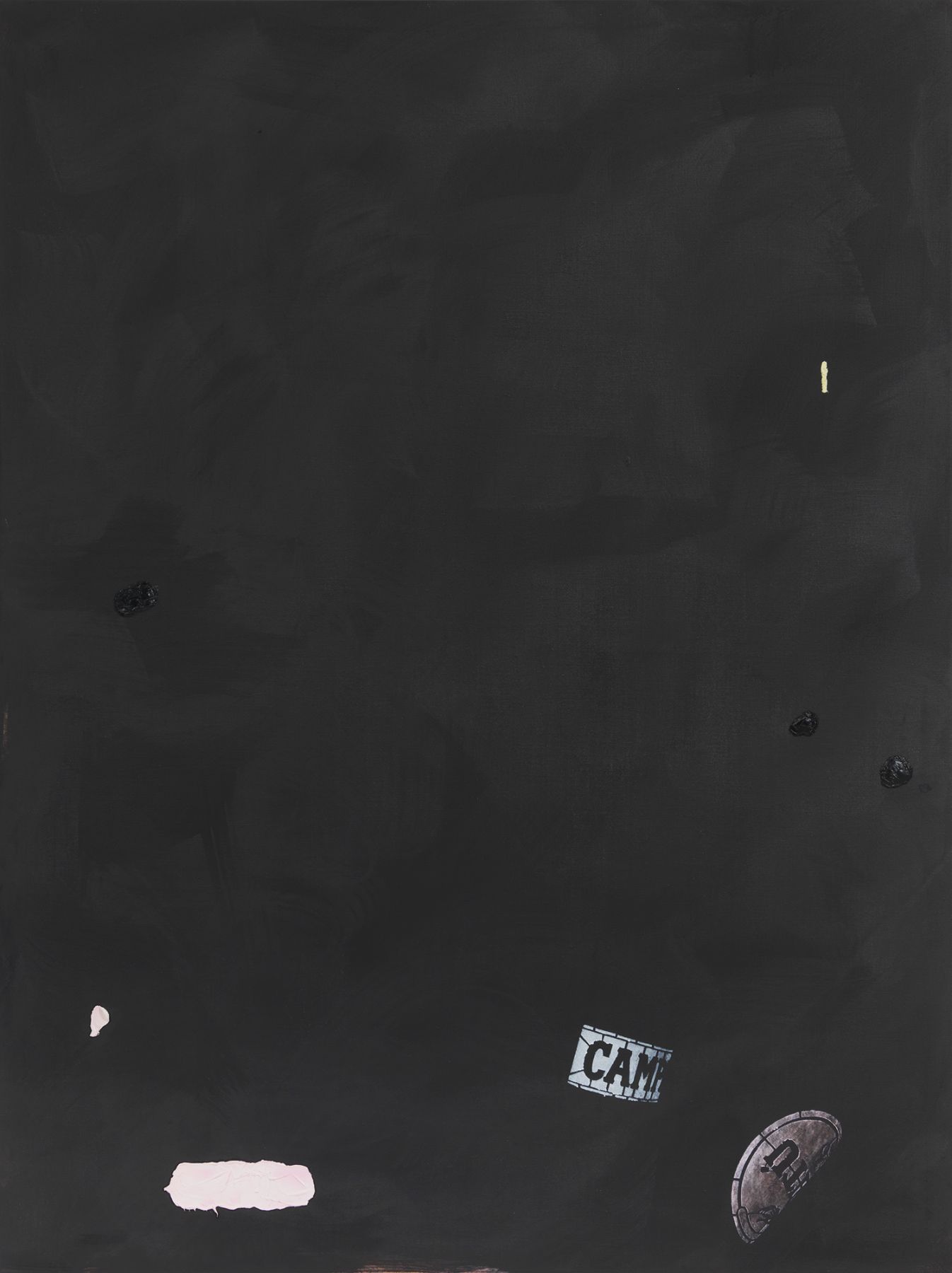 Monika Baer on hold (pink pitú), 2015 Acrylic, oil on canvas 70 3/4 x 53 1/4 inches (180 x 135 cm)