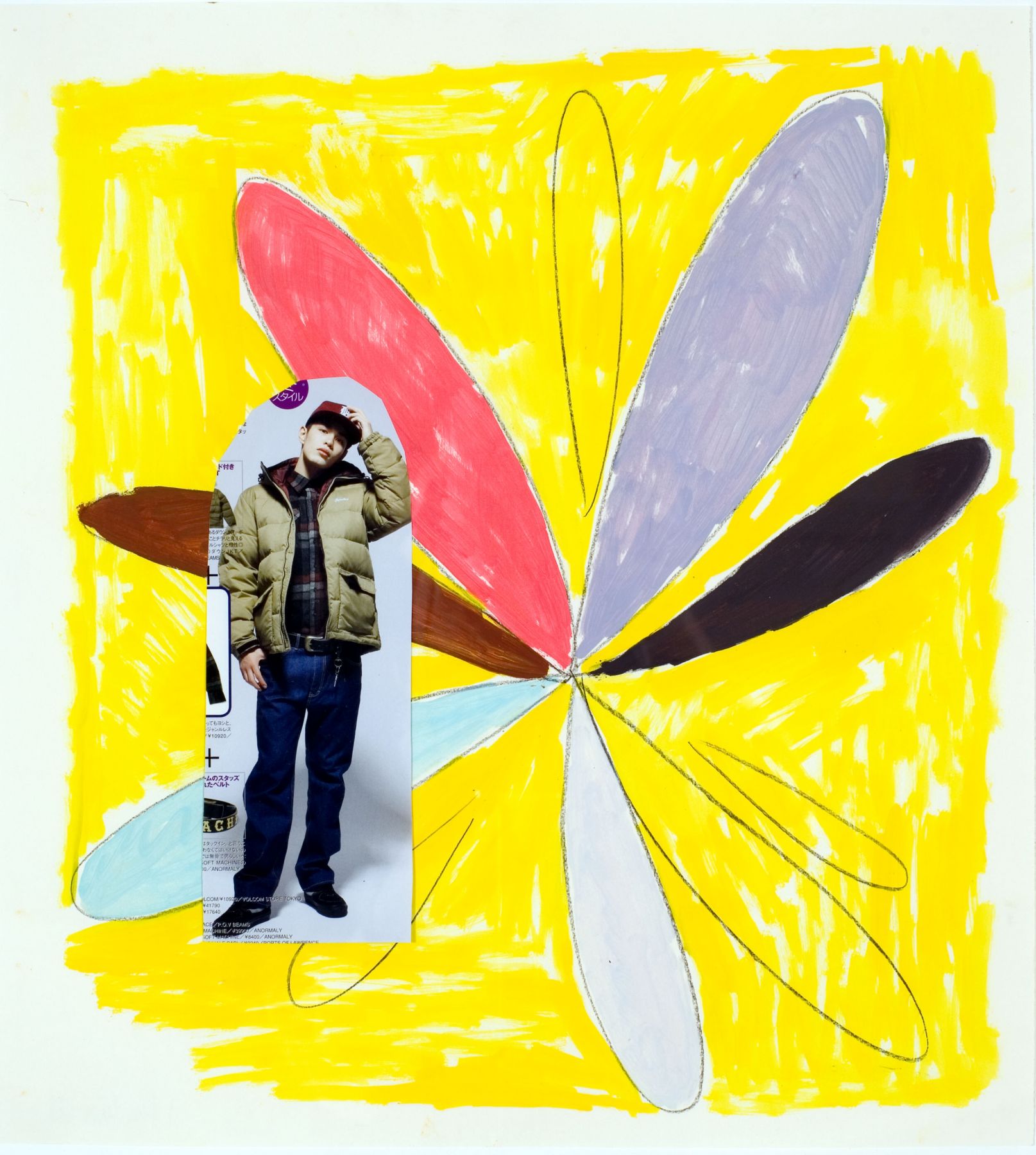Richard Hawkins Dragonfly 4, 2009 oil and pencil on paper 18 1/8 x 16 1/2 inches (46 x 41.9 cm)