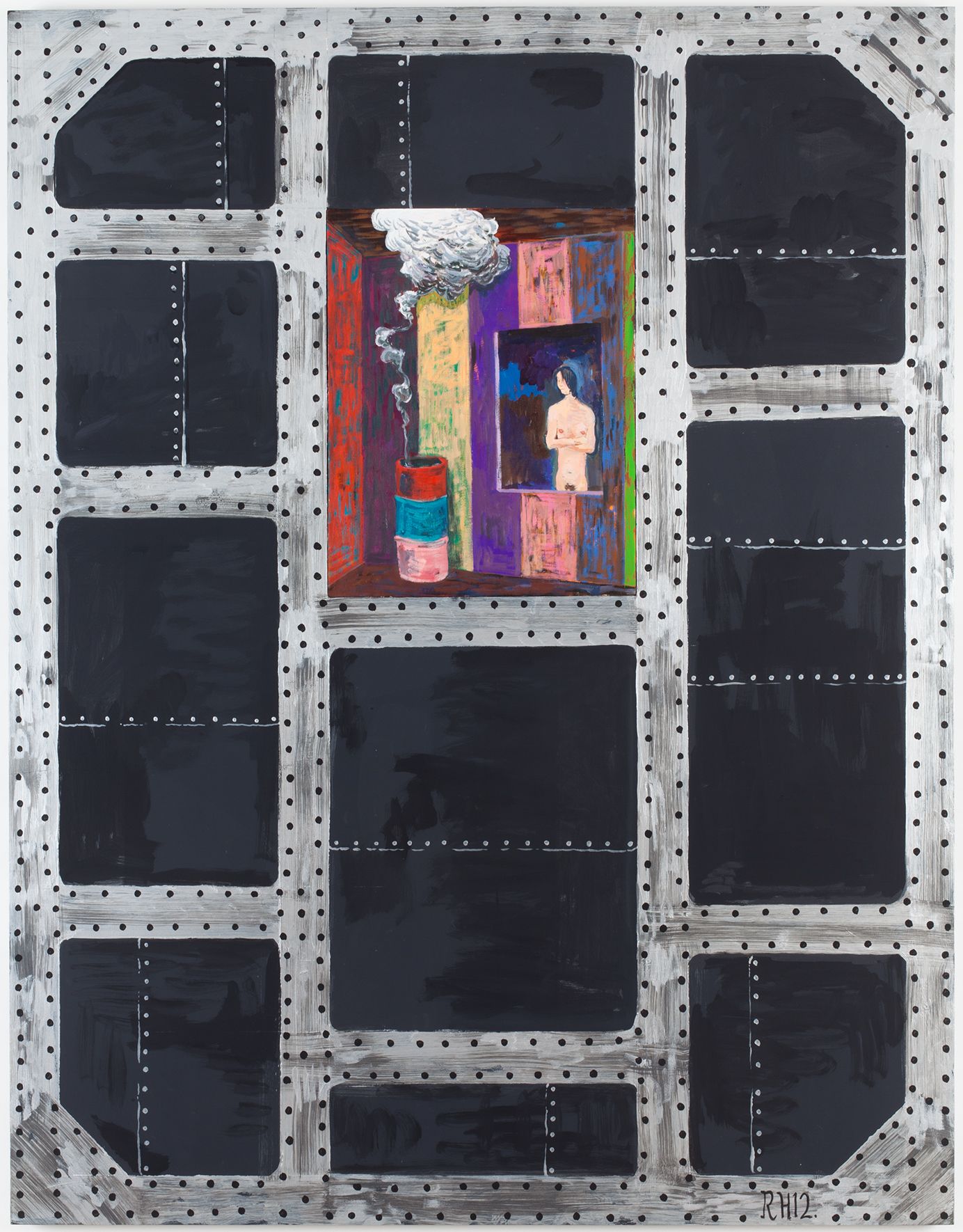 Richard Hawkins Brig #1: A coy fish, 2012 Oil on canvas and acrylic on panel 63 x 49 x 1 5/8 inches 160 x 124.5 x 4.1 cm