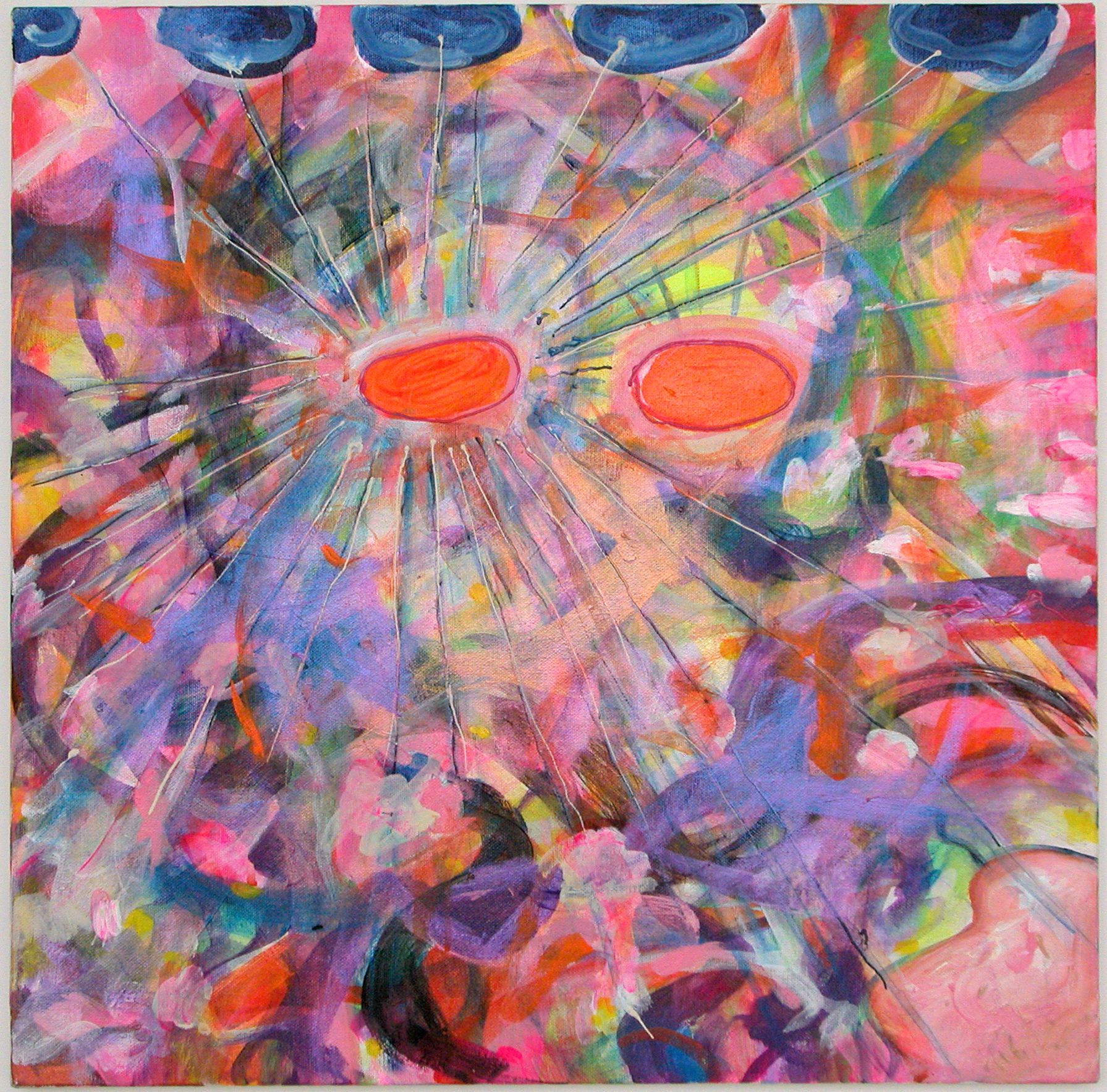 Jutta Koether, Hysterics (Very Improvised Explosive Device), 2000-2001, Acrylic on canvas, 20 x 20 inches