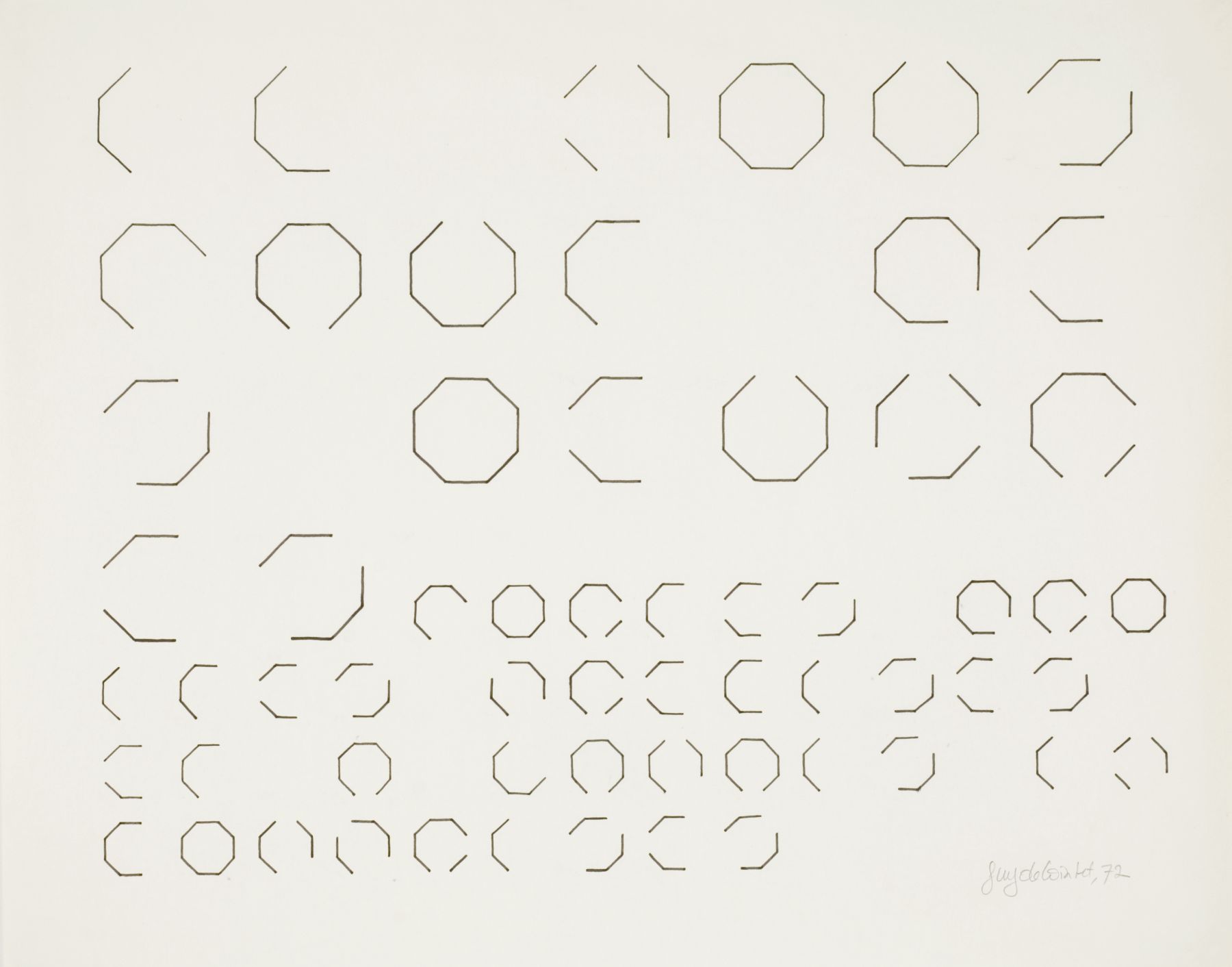 Untitled, 1972, ink and pencil on paper, 19 x 24 inches