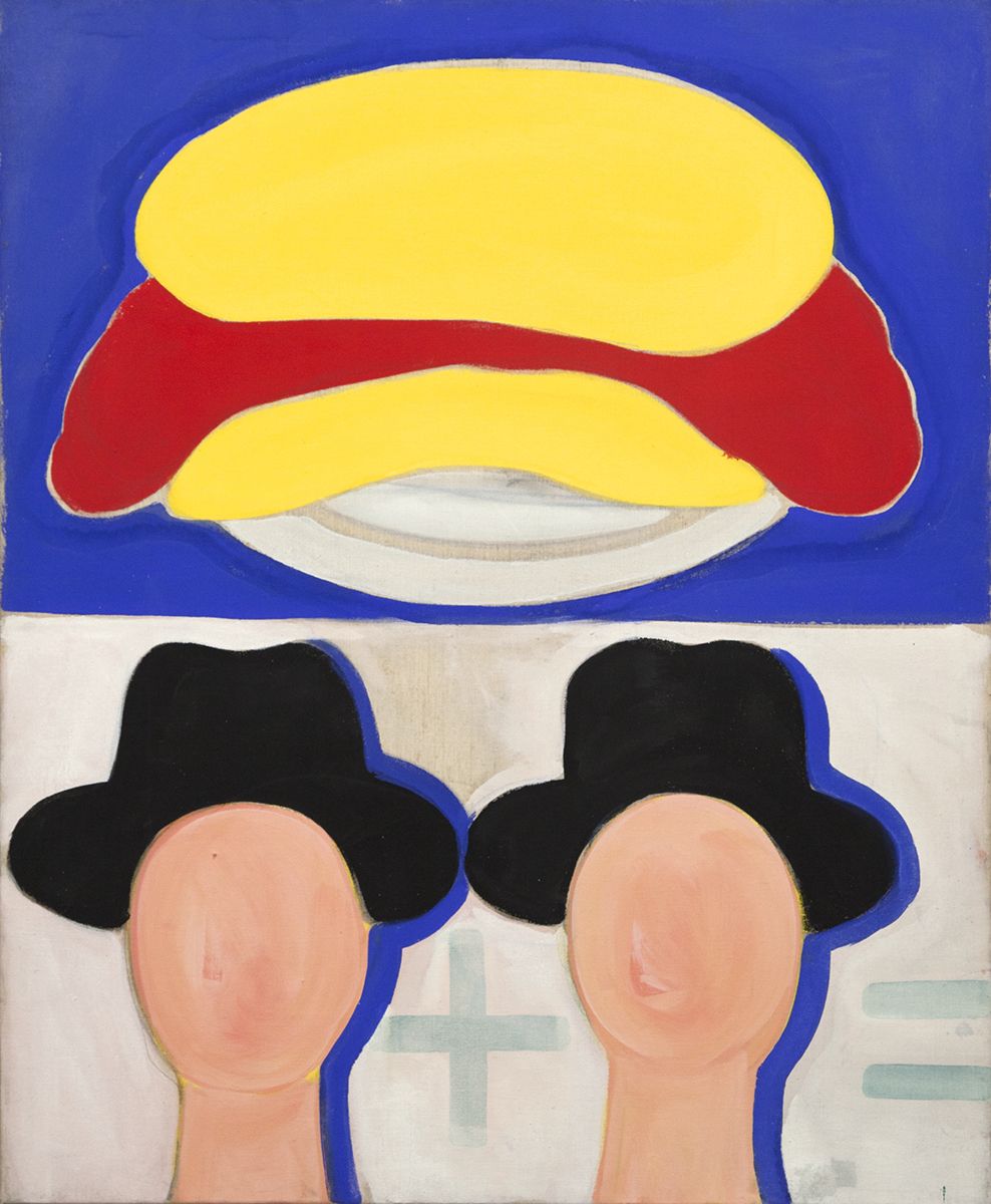 Konrad Lueg Aus Dem Rechenbuch, 1963 Casein tempera on canvas 39 3/8 x 35 1/2 inches (100 x 90 cm)