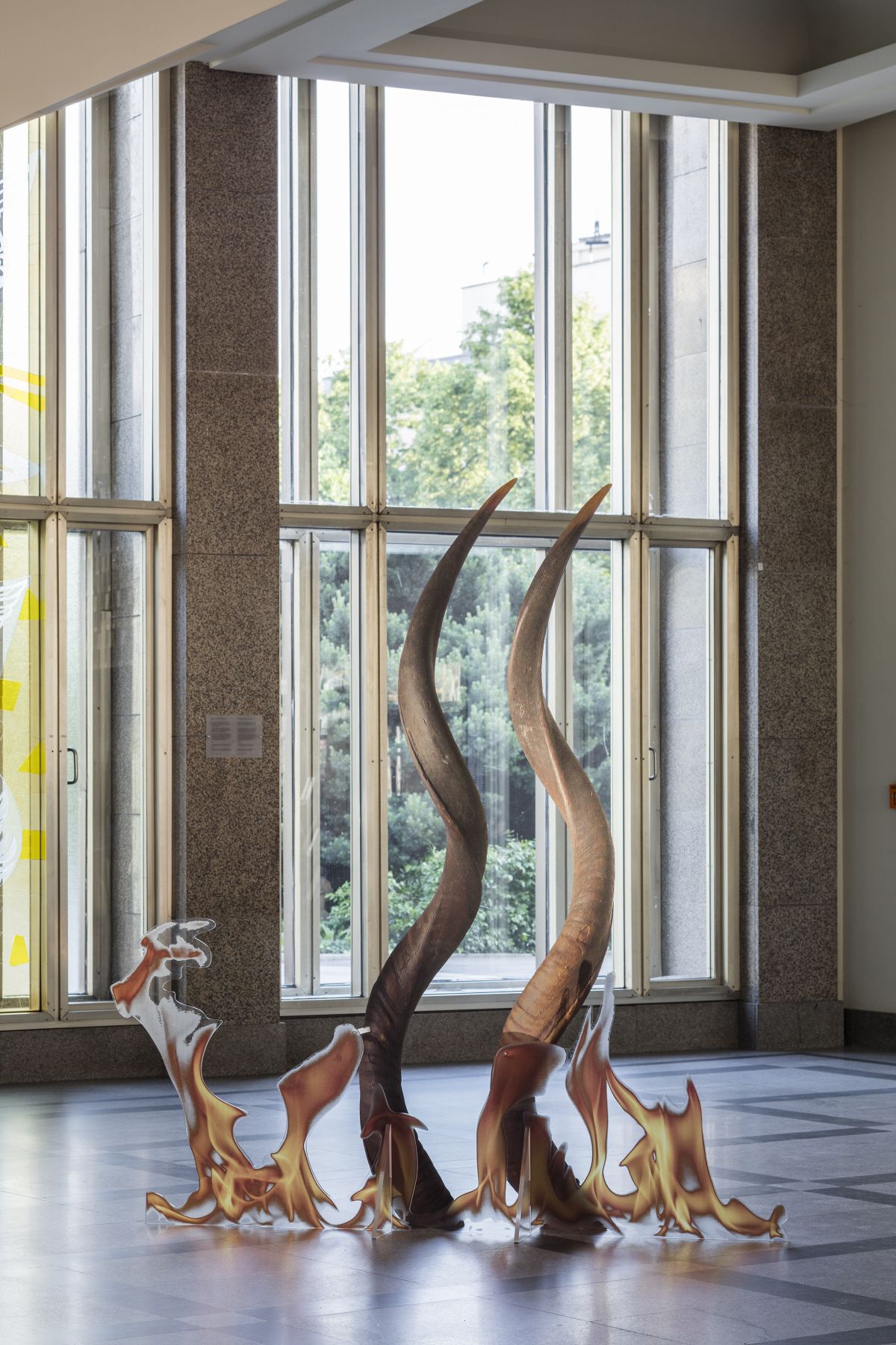 Katja Novitskova, Neolithic Potential (Fire Worship, Spiral Horns), 2016