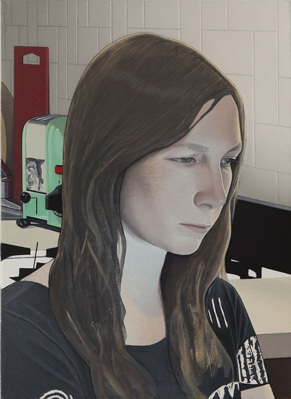 FREAK OUT, Caleb Considine, Annie 3, 2013, Oil on canvas, 15 x 11 inches