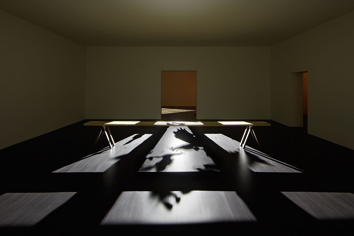 3rd Light, 2006, digital video projection, table