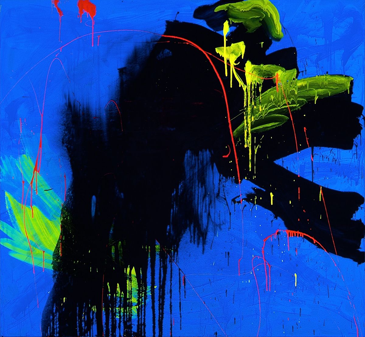 Jacqueline Humphries Against Day, 2005 Oil on linen 72 x 78 inches 182.9 x 198.1 cm