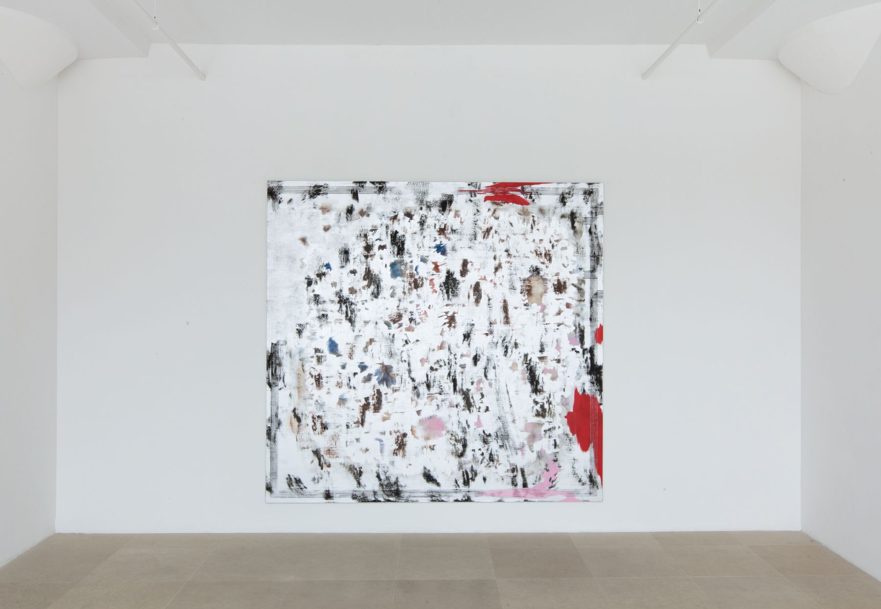 Jacqueline Humphries, Untitled, 2011, oil on canvas, 90 x 96 inches, Installation view, Greene Naftali, New York, 2012