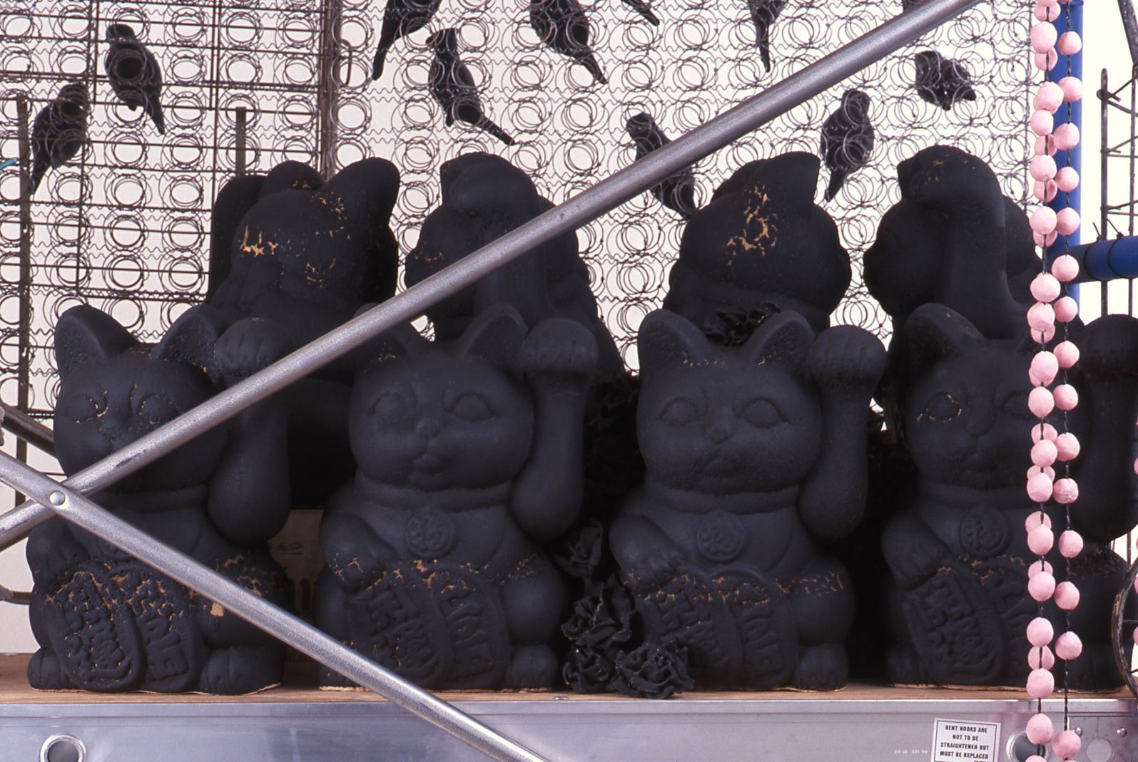 Yoko Inoue, Stories on the Move II, 2000, mixed media, ceramics, fabric, steel scaffolding, dimensions variable