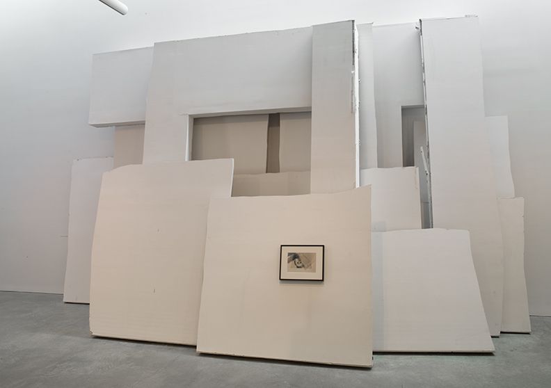 Rachel Harrison Marilyn with Wall, 2004/09/10/15 Sheetrock, aluminum studs, and chromogenic print Overall dimensions variable Frame: 15 7/8 x 20 3/16 x 1 1/2 inches (40.3 x 51.3 x 3.8 cm)