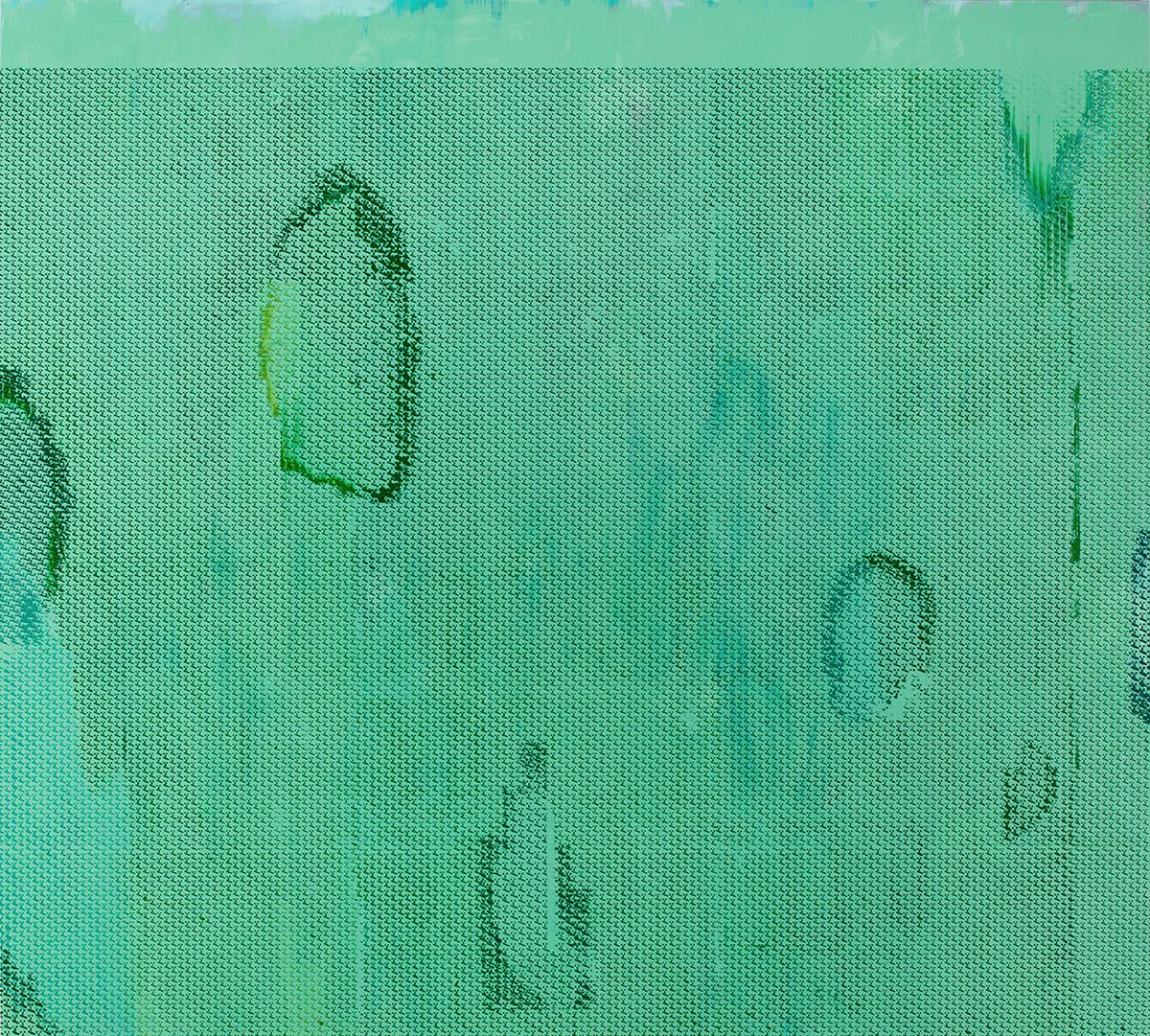 Jacqueline Humphries :-/, 2014 Oil on linen 114 x 127 inches (289.6 x 322.6 cm)