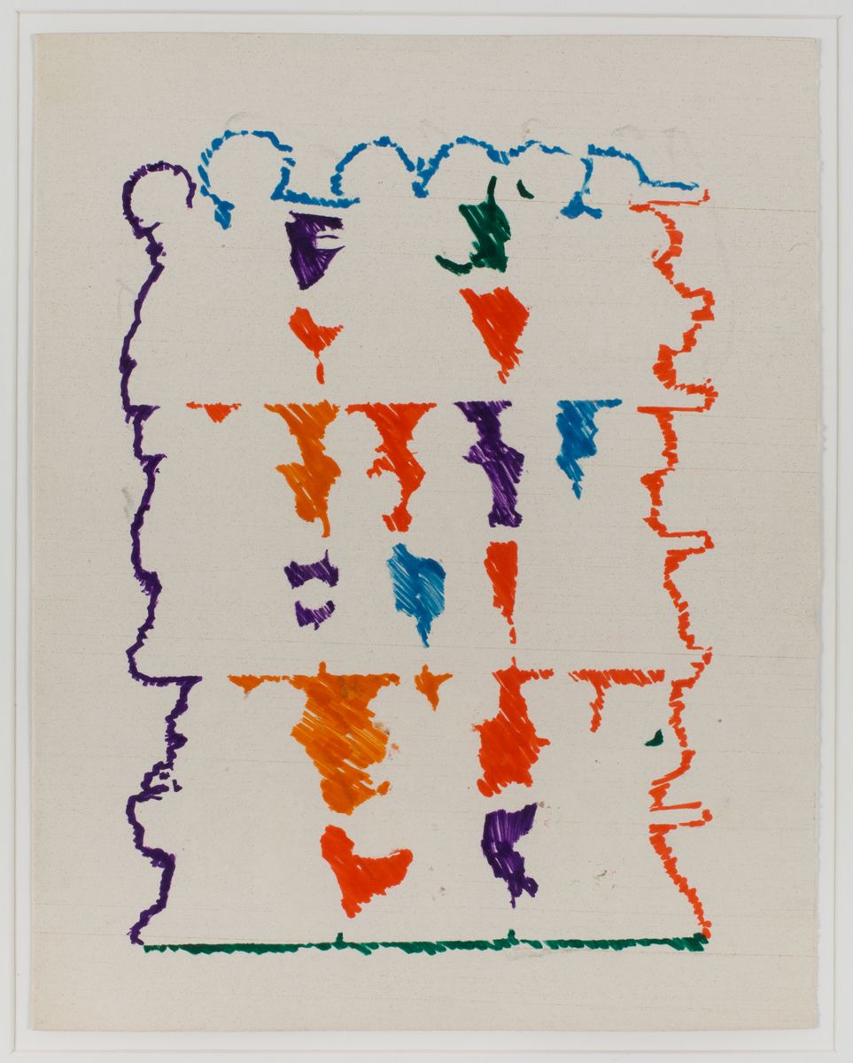 Konrad Lueg Untitled (Negative von Glanzbildern), Unknown Felt pen on card Paper: 11 3/8 x 9 inches (29 x 23 cm) Framed: 17 7/8 x 14 3/8 inches (45.5 x 36.7 cm)