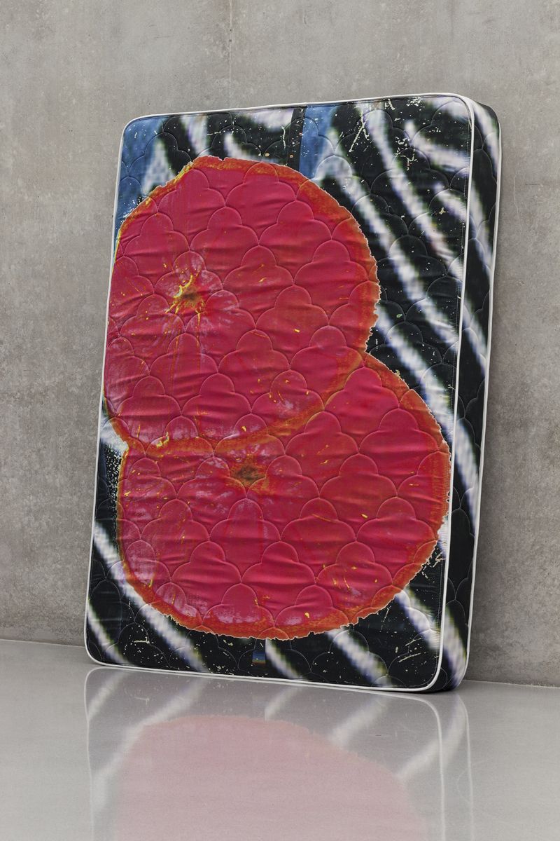 Guyton \ Walker Zebra_Bloodorange_Mattress, 2013 Mattress 80 x 60 x 8 inches (203.2 x 152.4 x 20.3 cm)