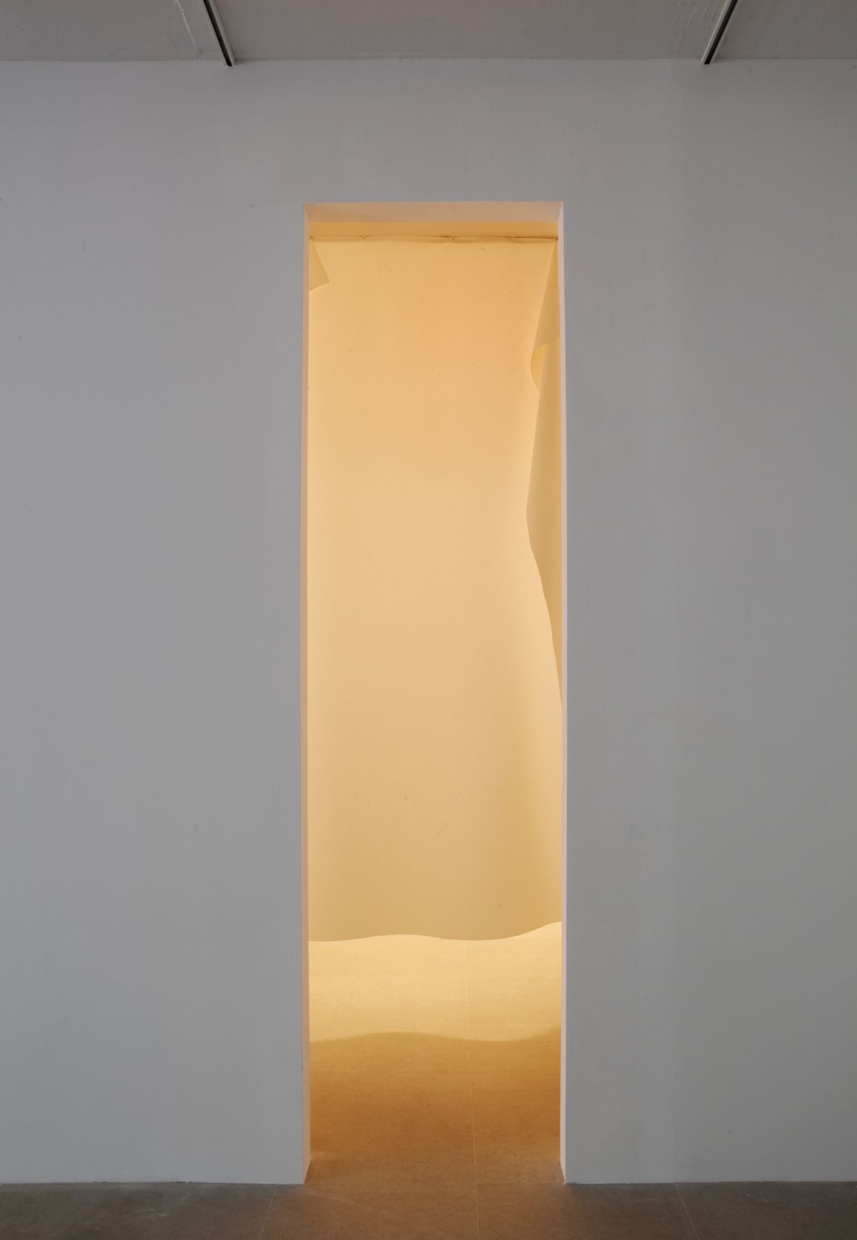 Gedi Sibony The Brighter Grows the Lantern, 2010 Vinyl, nails, light, room 137 x 313 x 133 1/2 inches (348 x 795 x 339 cm)