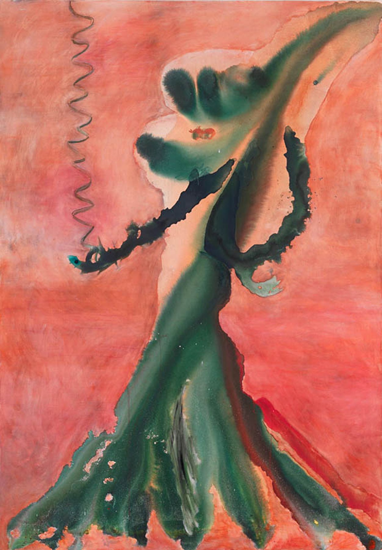 Ohne Titel, 2011, Watercolor, ink, pastel, oil, and acrylic on canvas, 78 3/4 x 55 1/4 inches