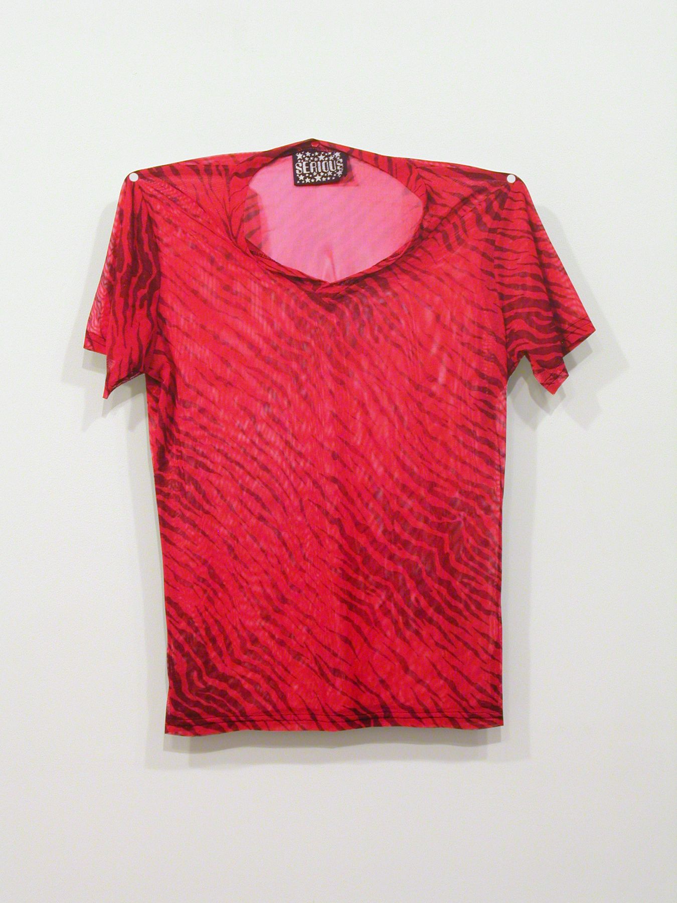 Jim Drain, Untitled (SERIOUS red animal print t-shirt), 2007, C-print, Mounted on Aluminum, 26 1/2 x 23 x 1 inches