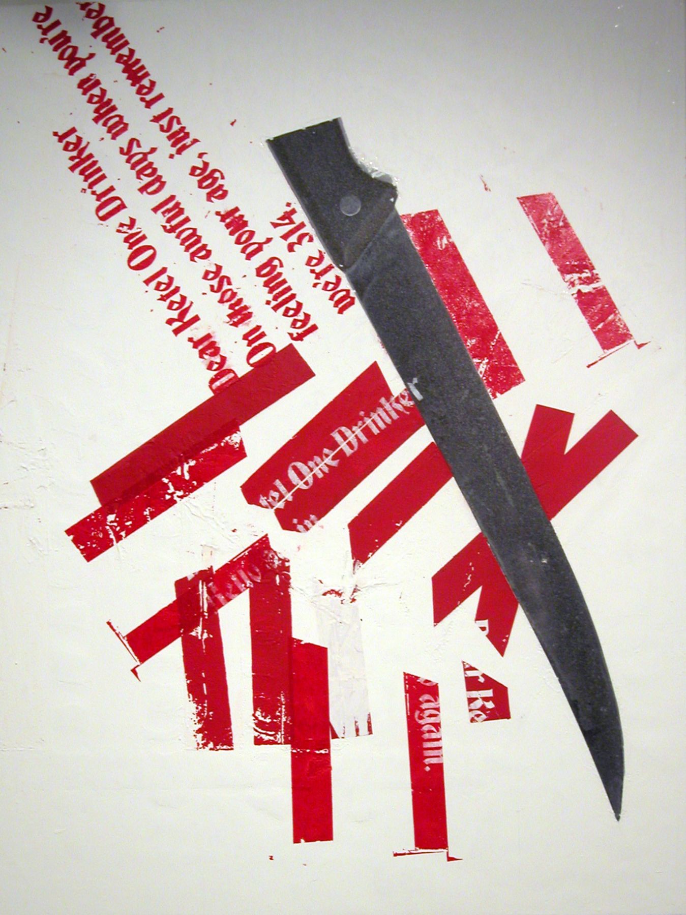 Untitled (Ketel I Knife Painting), 2005, silkscreen and inkjet on canvas, 48 x 36 inches