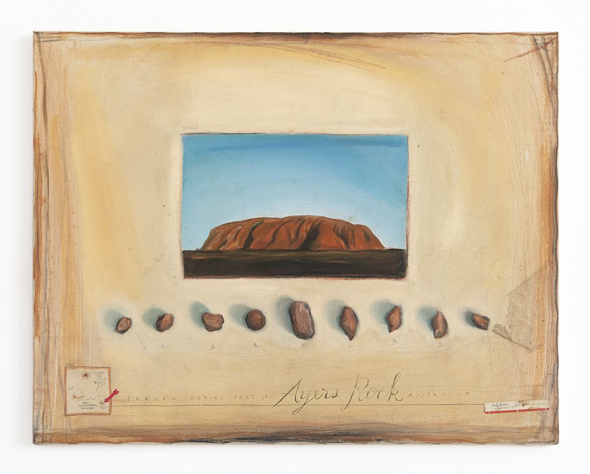 Candy Jernigan, Travel Series Part 10 – Ayers Rock, Australia, 1986, Oil on canvas, 22 x 28 x 3/4 inches (55.9 x 71.1 x 1.9 cm)