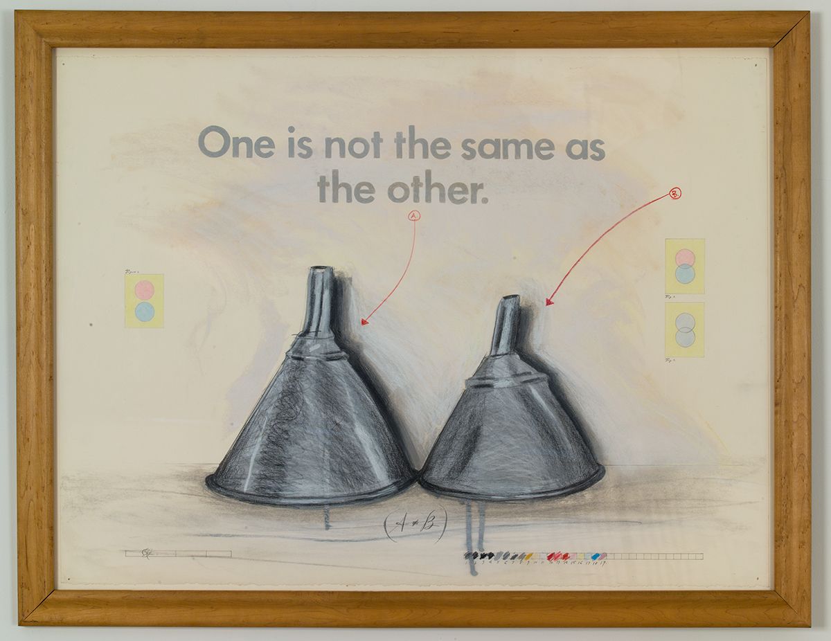 Candy Jernigan, One is not the same as the other, November, 1987, Graphite and colored pencil on paper, 26 x 34 x 1 inches (66 x 86.4 x 2.5 cm)
