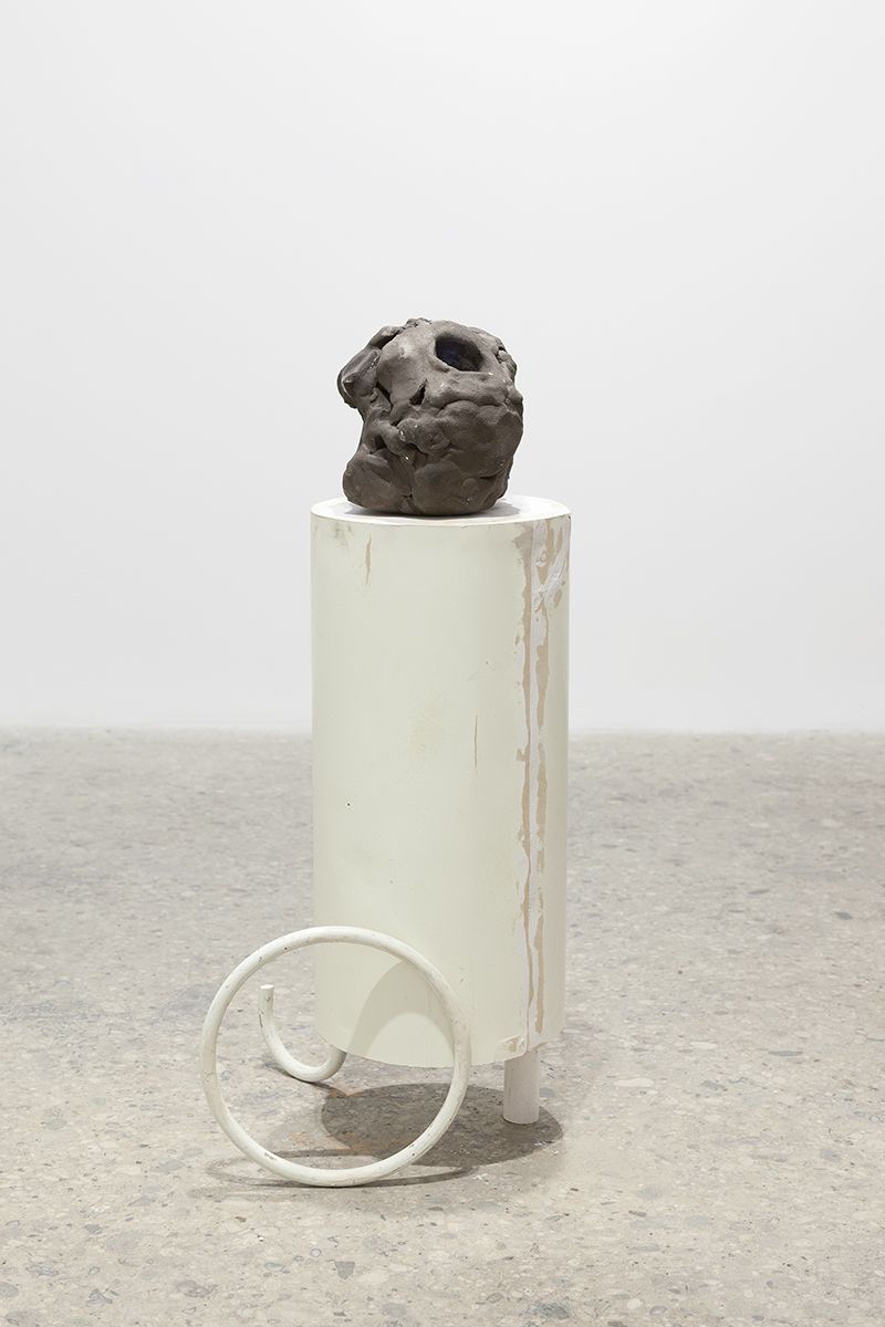 Gelatin New York Golem, 2017 Wood, glazed ceramic 35 3/8 x 11 7/8 x 17 3/8 inches (90 x 30 x 44 cm)